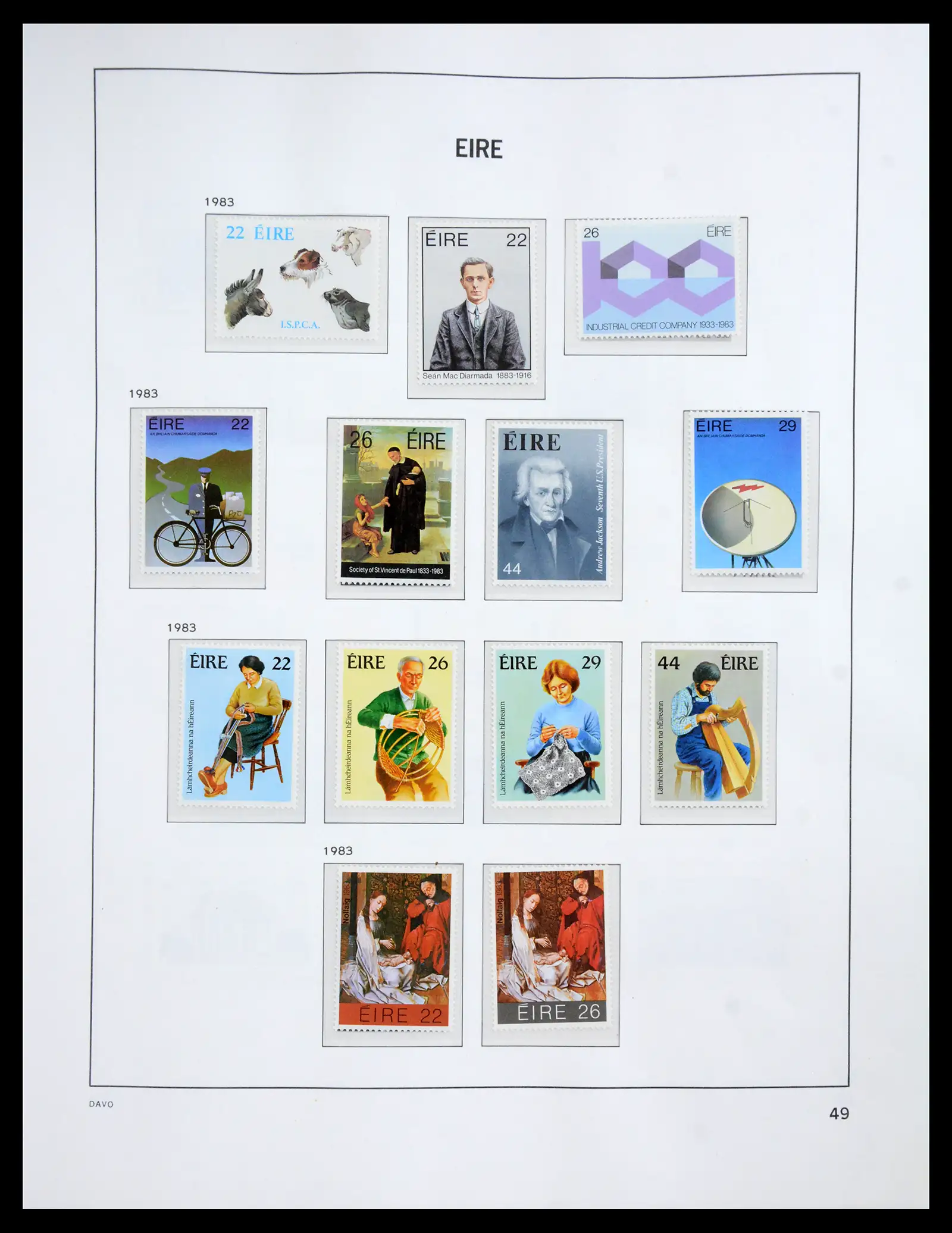 41167 0059 - Postzegelverzameling 41167 Ierland compleet 1940-2001.