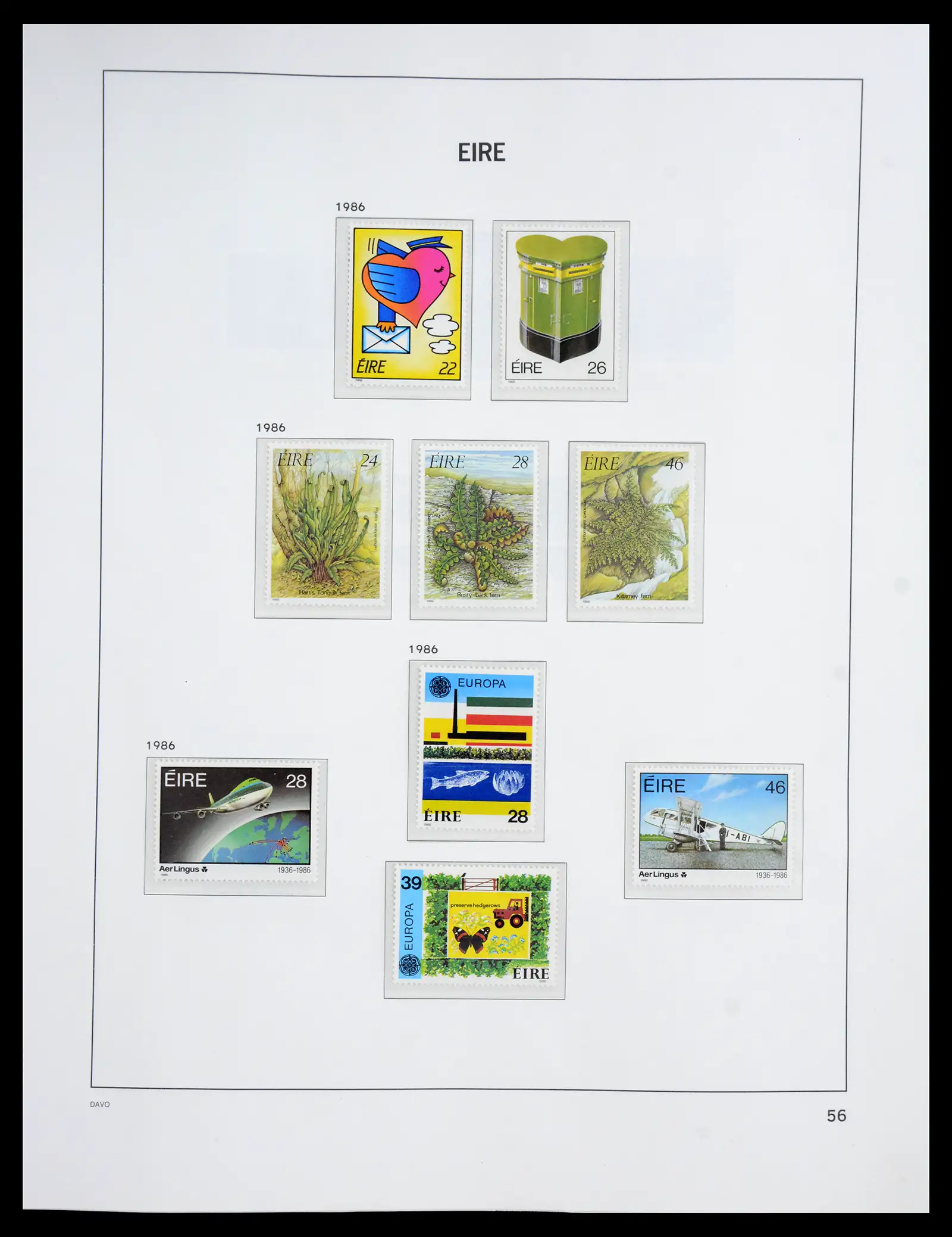 41167 0072 - Postzegelverzameling 41167 Ierland compleet 1940-2001.