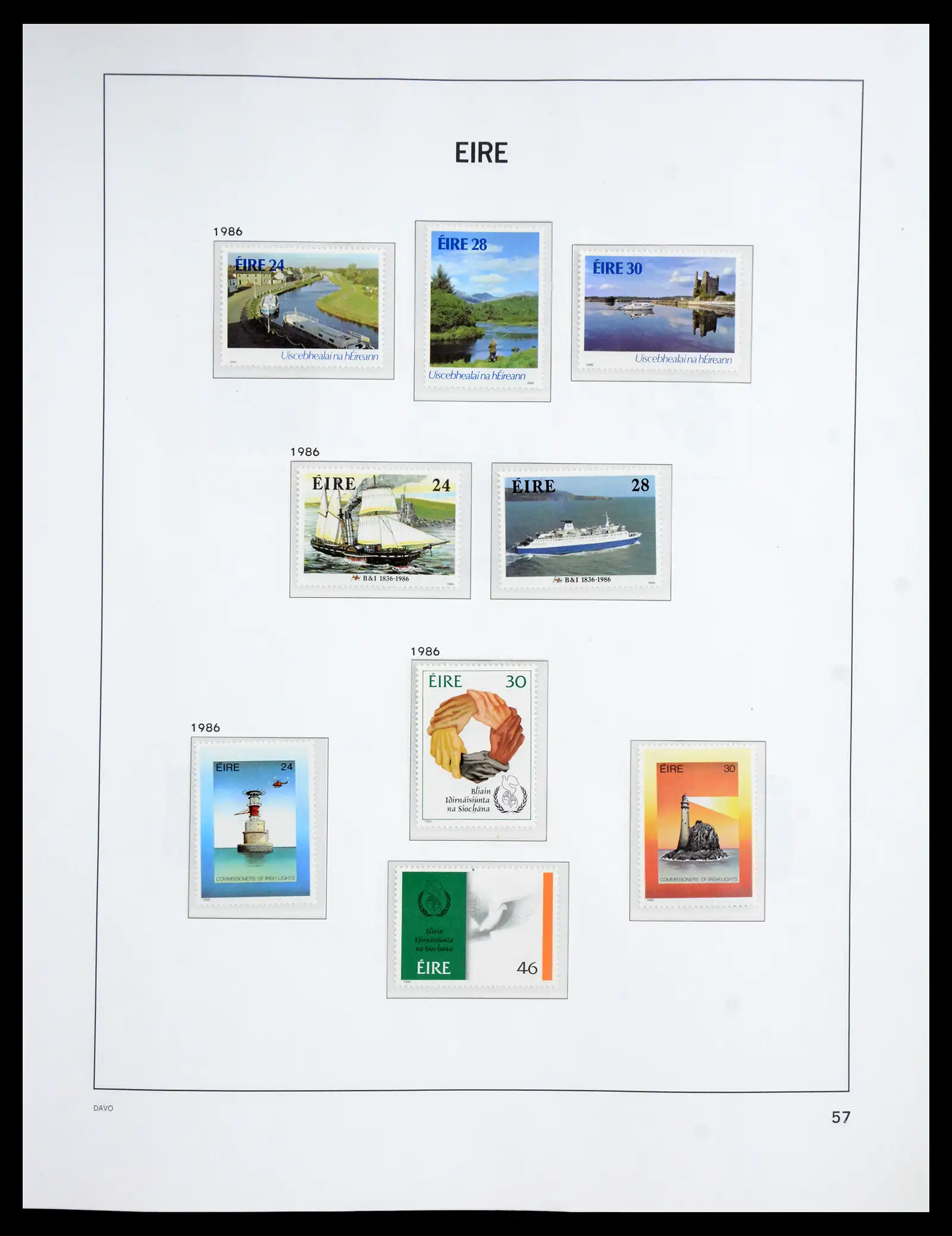 41167 0073 - Postzegelverzameling 41167 Ierland compleet 1940-2001.
