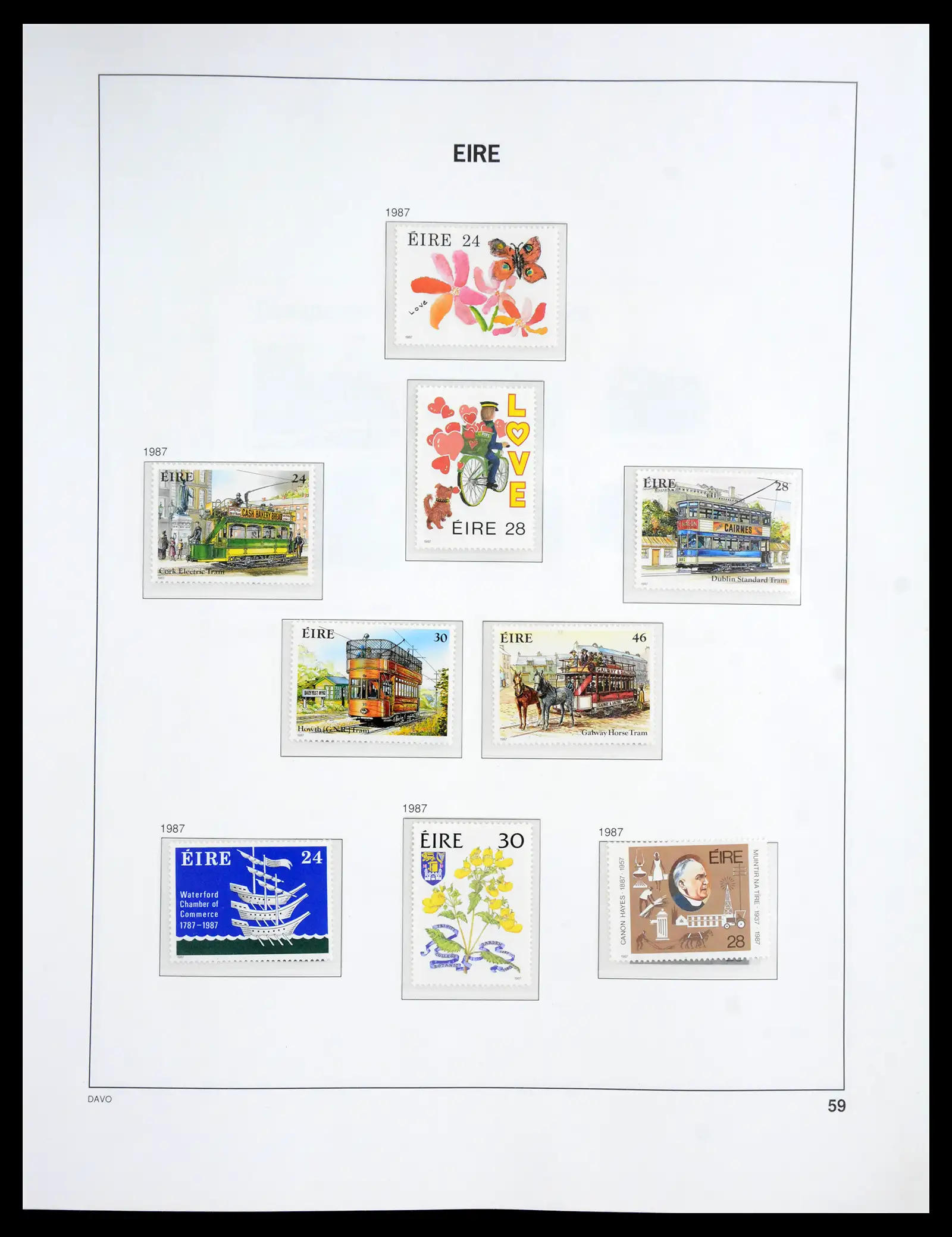 41167 0076 - Postzegelverzameling 41167 Ierland compleet 1940-2001.