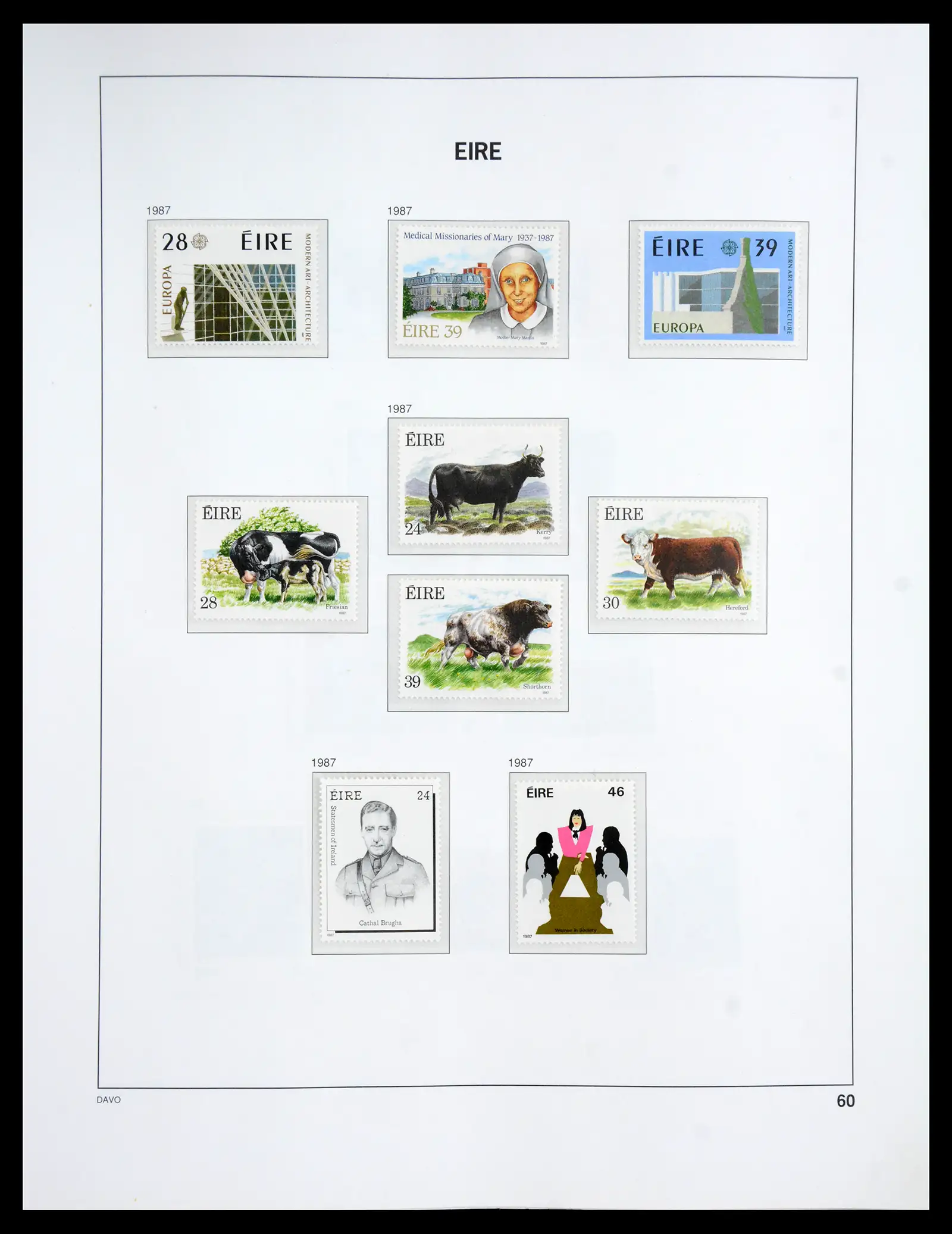 41167 0078 - Postzegelverzameling 41167 Ierland compleet 1940-2001.