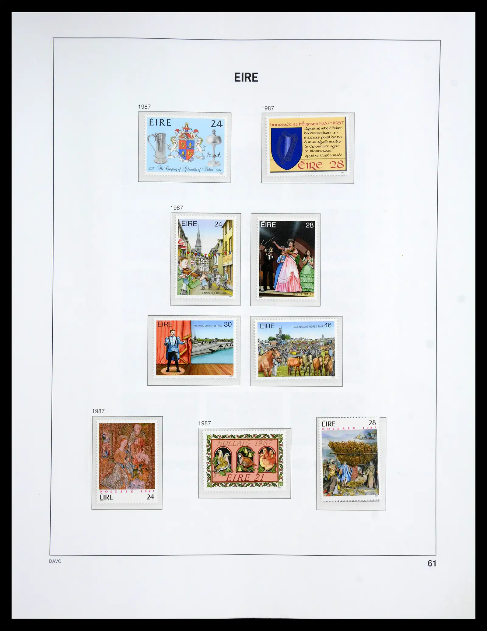41167 0079 - Postzegelverzameling 41167 Ierland compleet 1940-2001.
