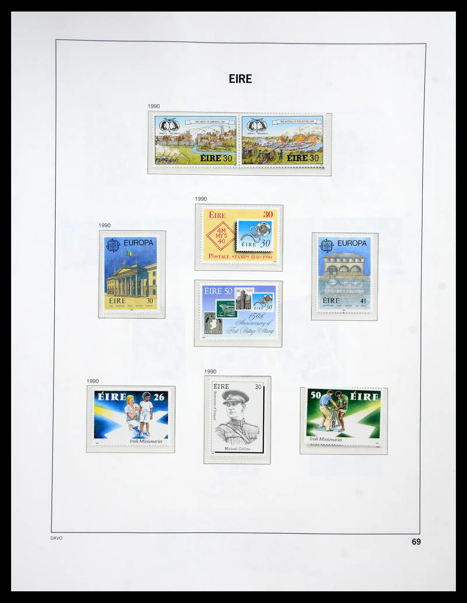 41167 0098 - Postzegelverzameling 41167 Ierland compleet 1940-2001.