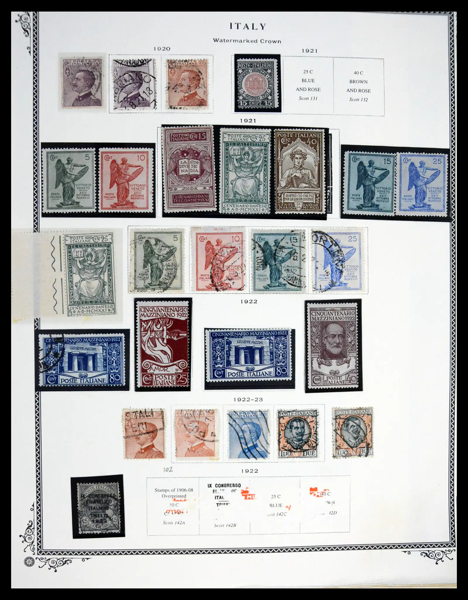 41170 0009 - Postzegelverzameling 41170 Italië en koloniën 1862-1961.