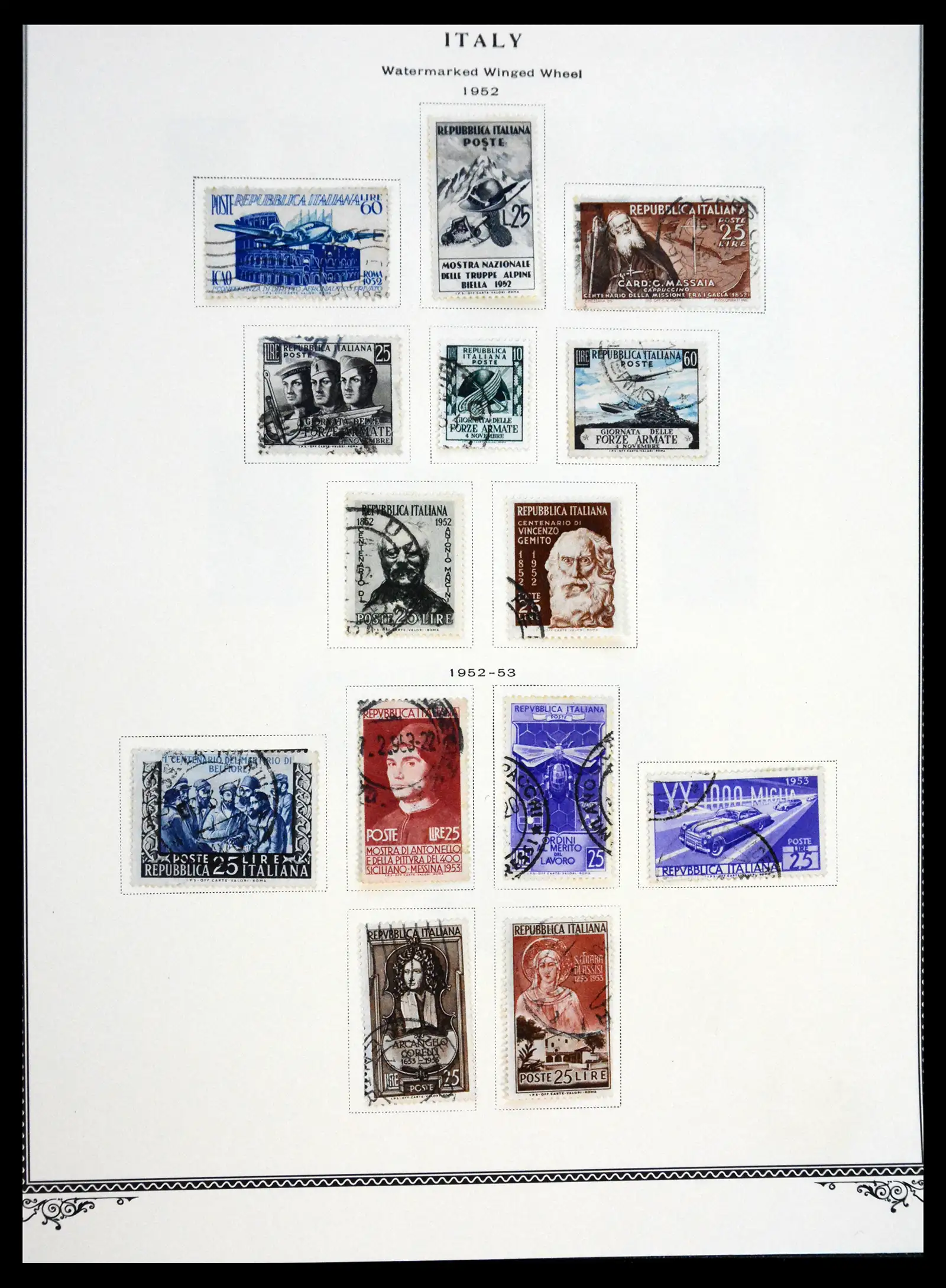 41170 0076 - Postzegelverzameling 41170 Italië en koloniën 1862-1961.