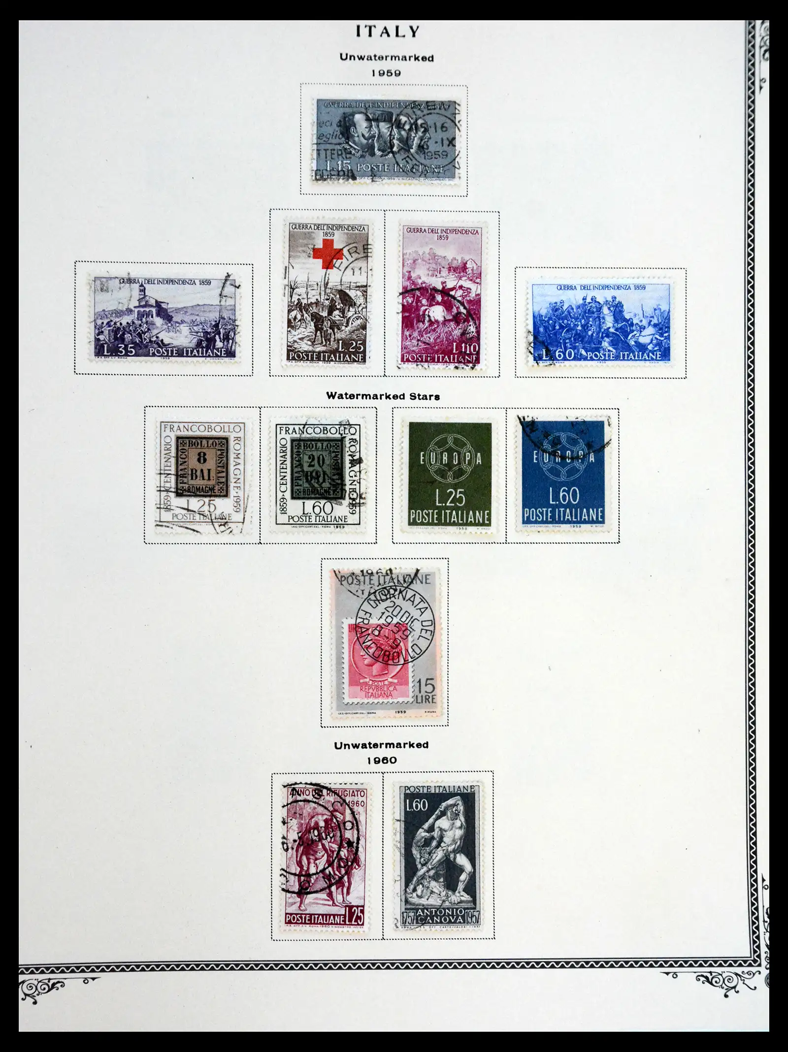 41170 0100 - Postzegelverzameling 41170 Italië en koloniën 1862-1961.