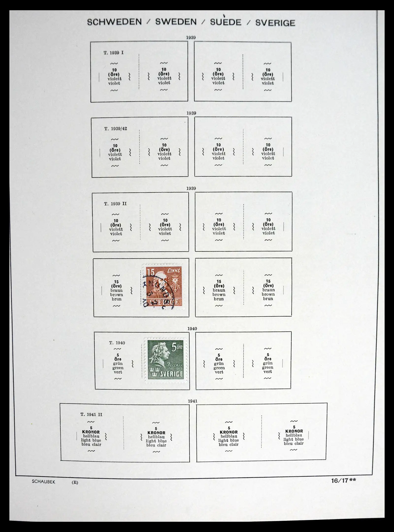 41172 0021 - Postzegelverzameling 41172 Zweden 1855-1974.