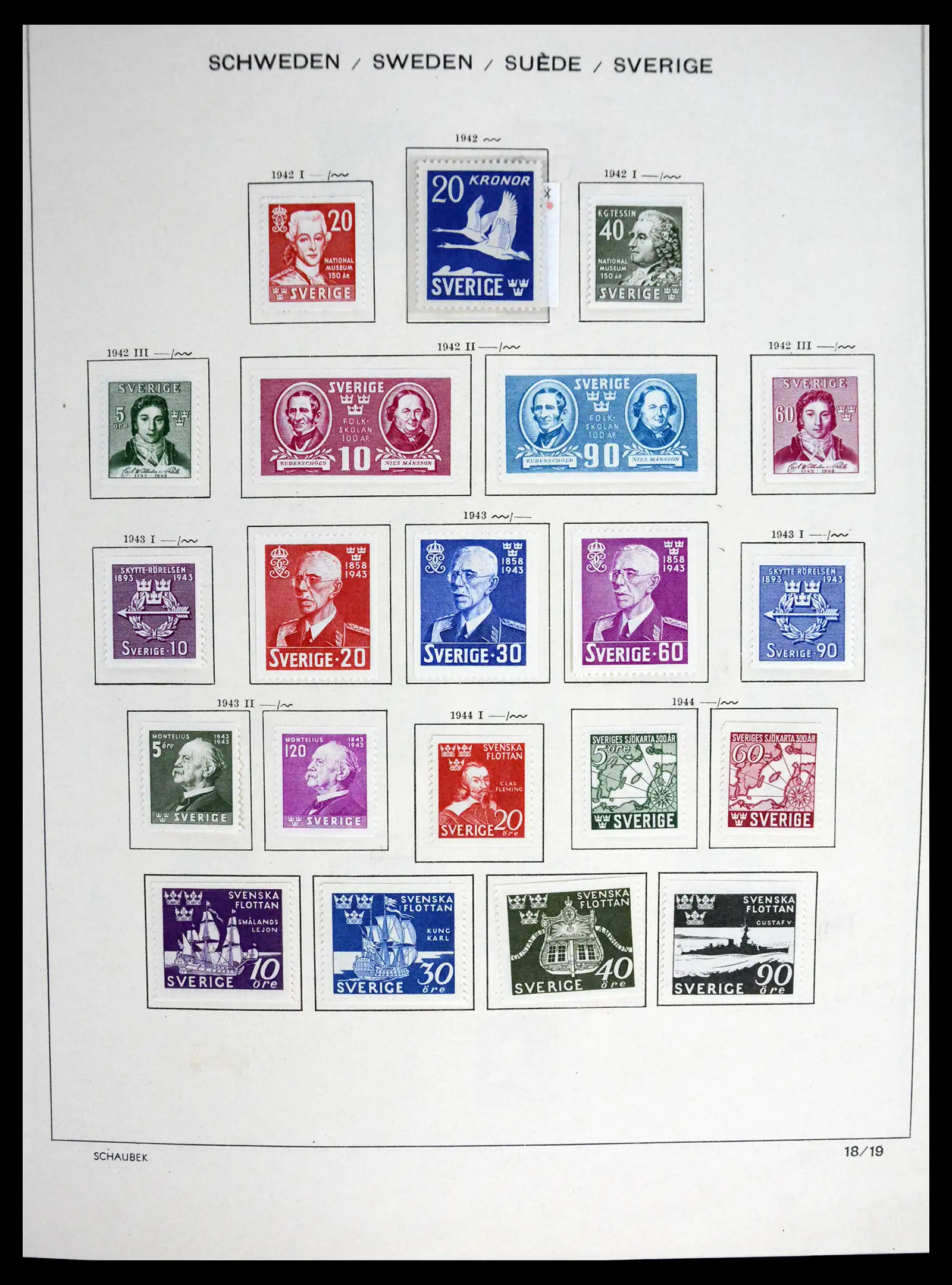41172 0023 - Postzegelverzameling 41172 Zweden 1855-1974.