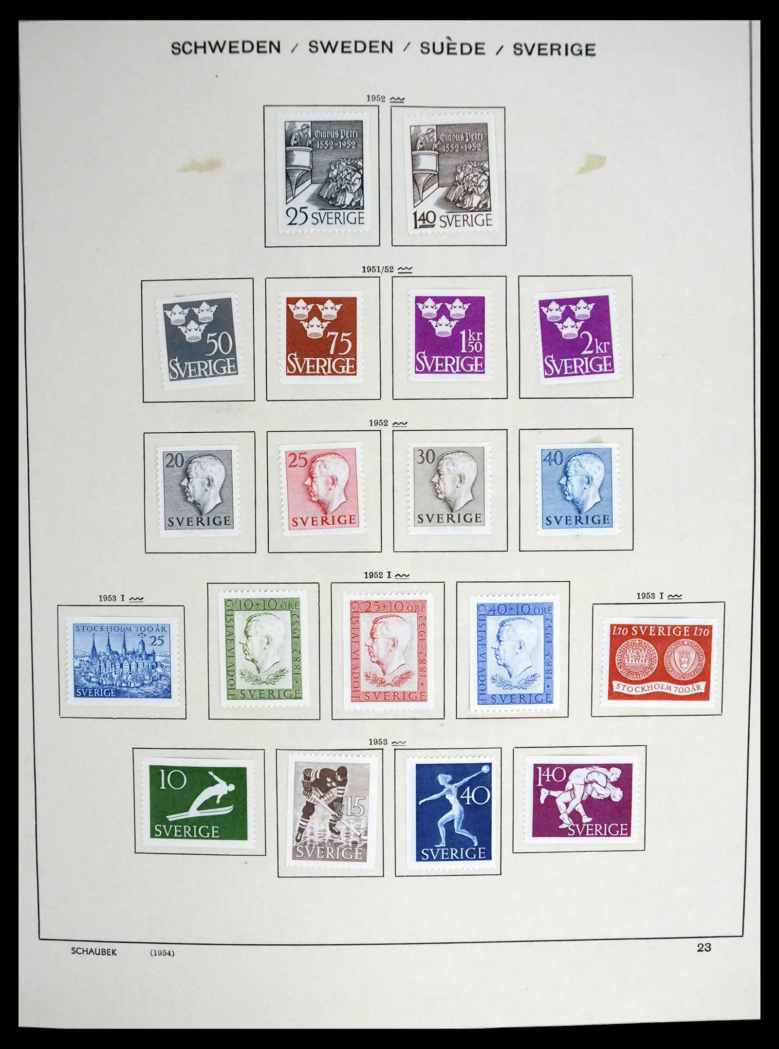 41172 0028 - Postzegelverzameling 41172 Zweden 1855-1974.