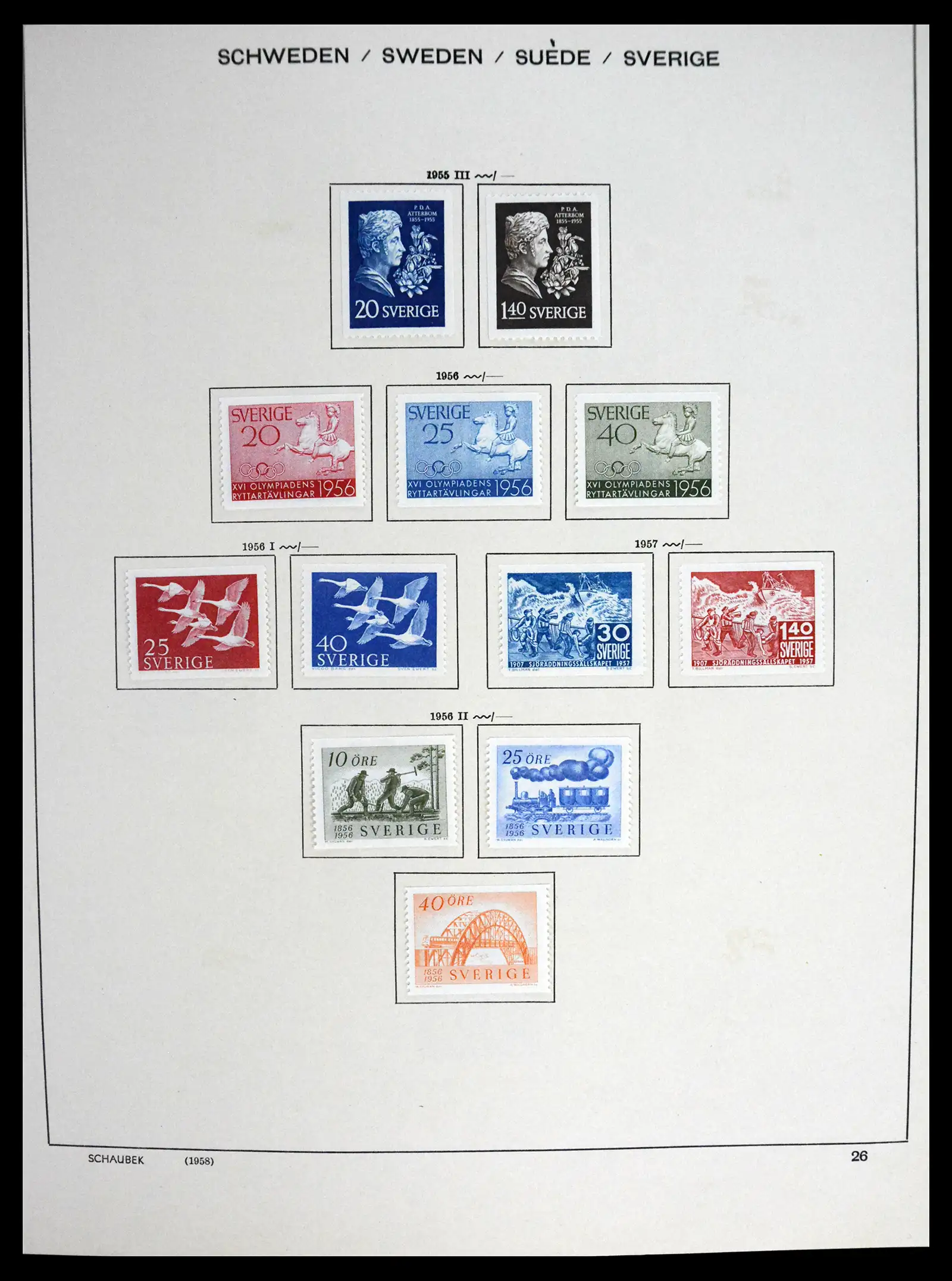 41172 0031 - Postzegelverzameling 41172 Zweden 1855-1974.