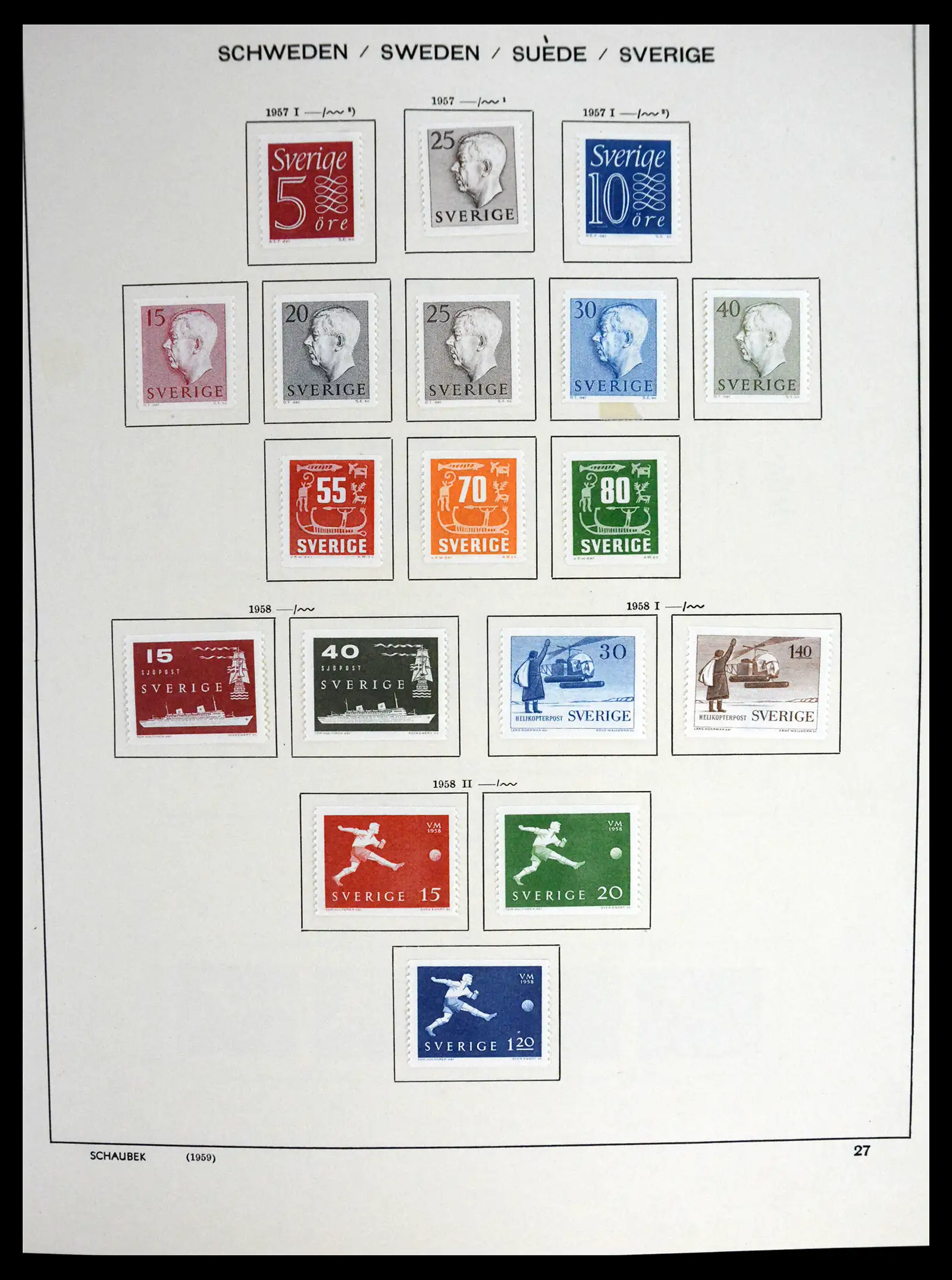 41172 0032 - Postzegelverzameling 41172 Zweden 1855-1974.