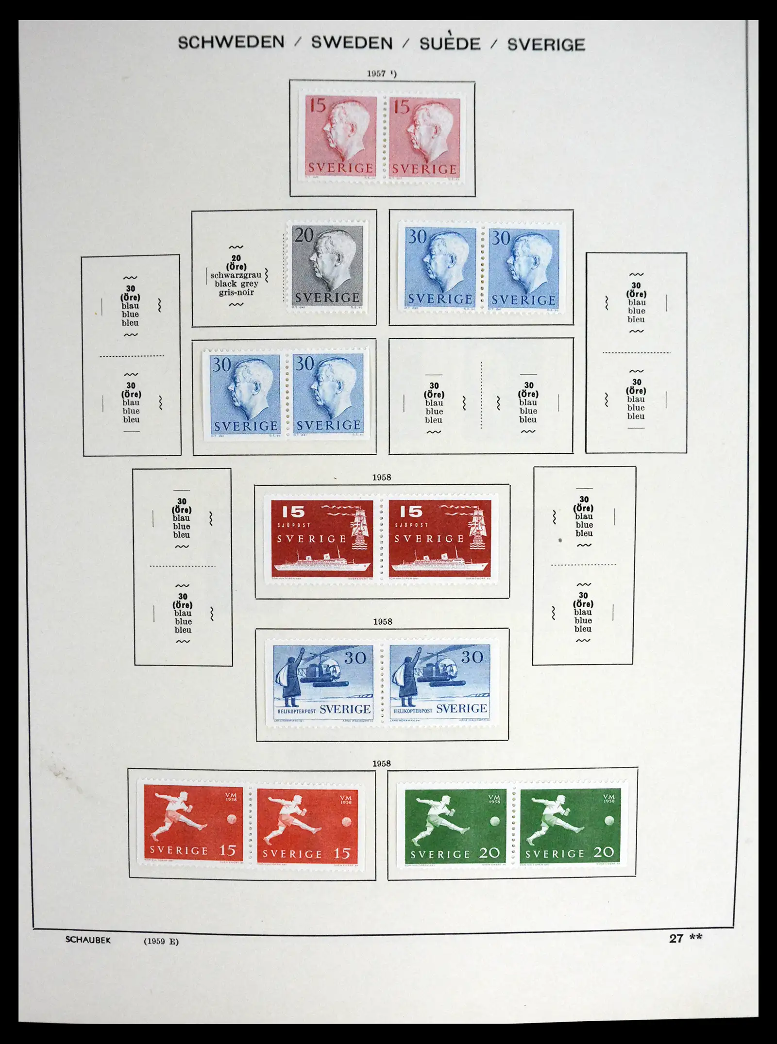 41172 0033 - Postzegelverzameling 41172 Zweden 1855-1974.