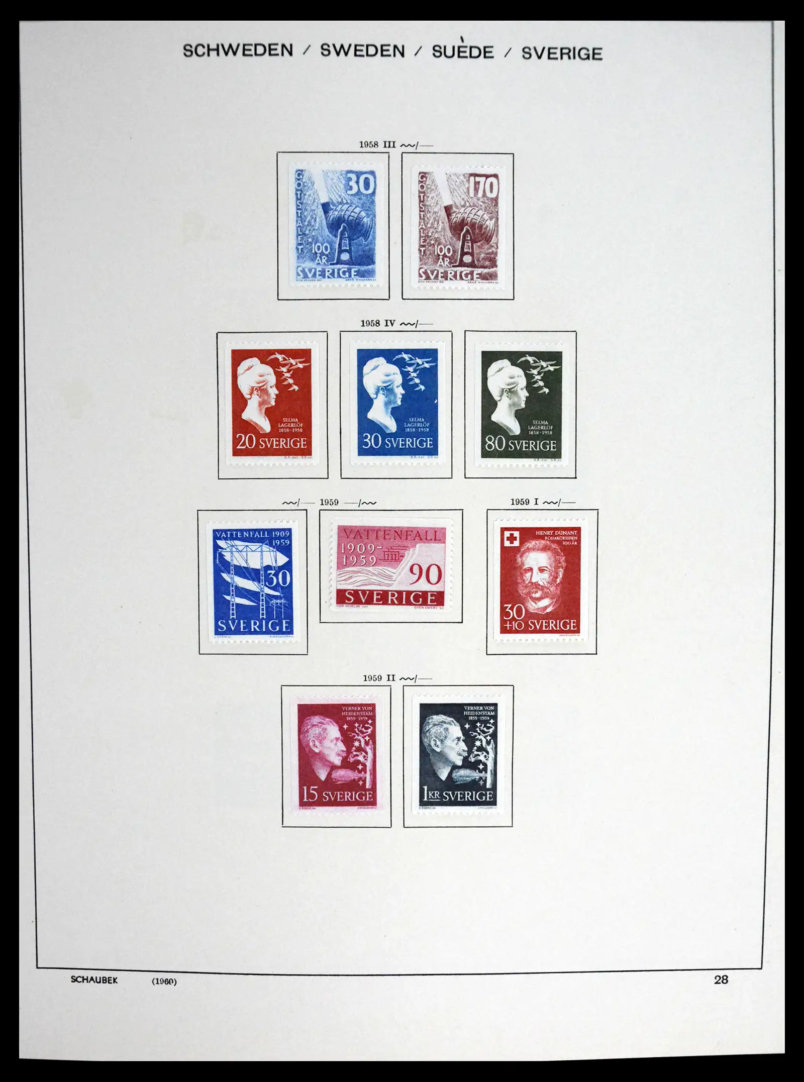 41172 0034 - Postzegelverzameling 41172 Zweden 1855-1974.