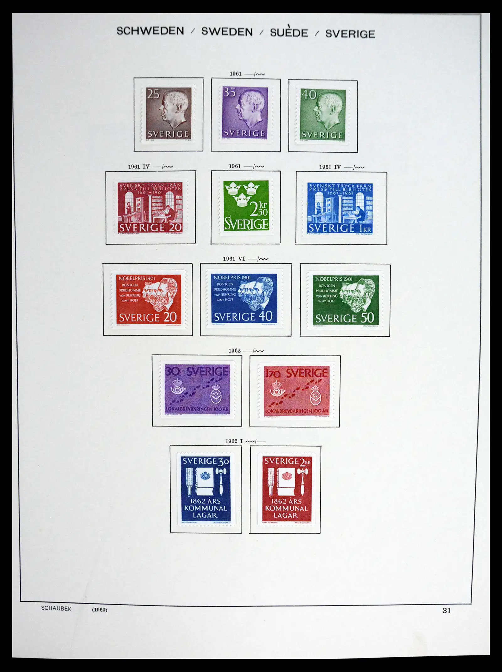 41172 0040 - Postzegelverzameling 41172 Zweden 1855-1974.