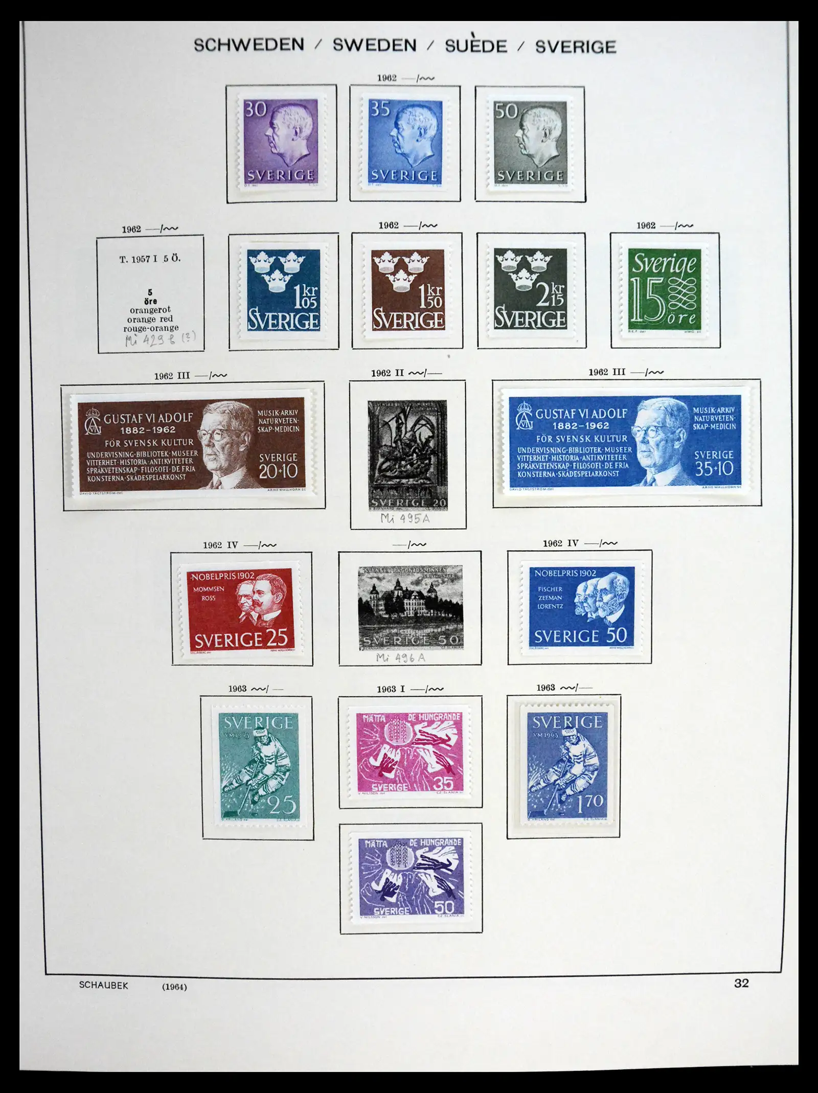 41172 0042 - Postzegelverzameling 41172 Zweden 1855-1974.