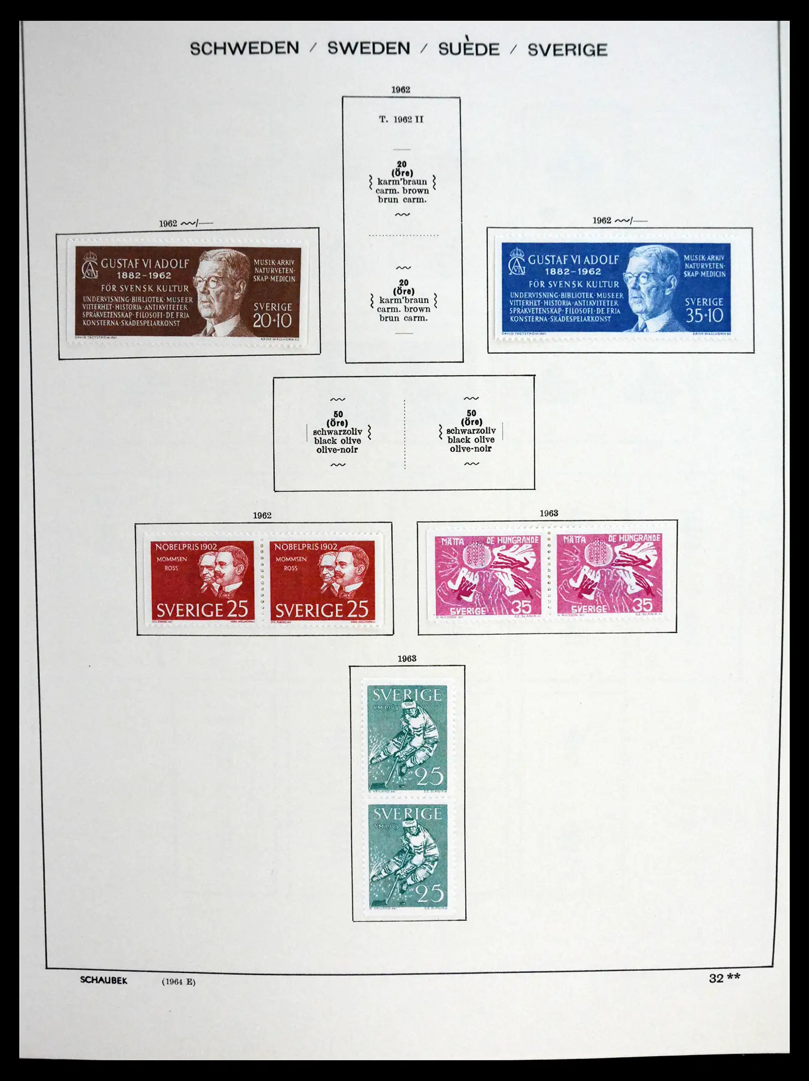 41172 0043 - Postzegelverzameling 41172 Zweden 1855-1974.