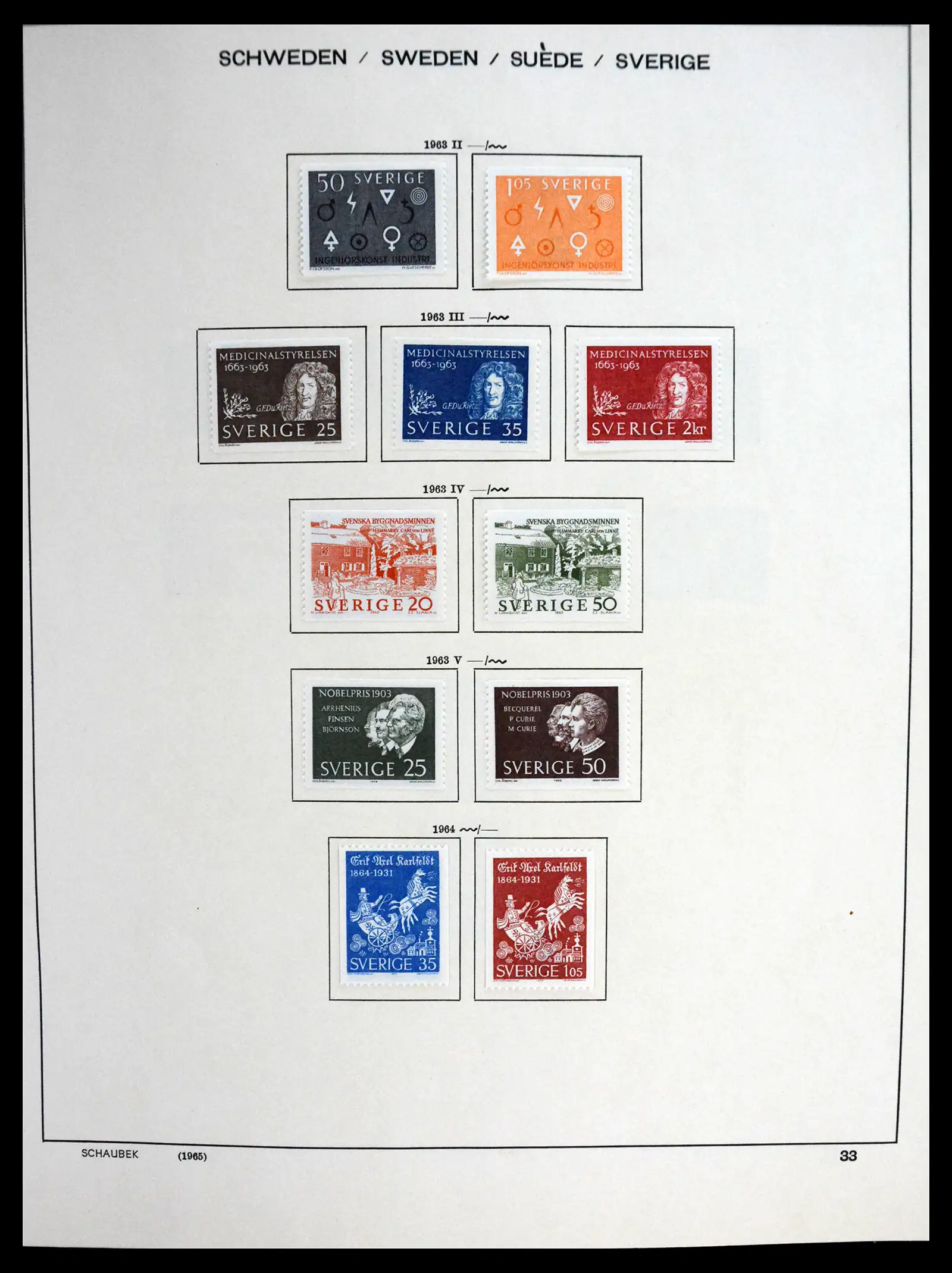 41172 0045 - Postzegelverzameling 41172 Zweden 1855-1974.