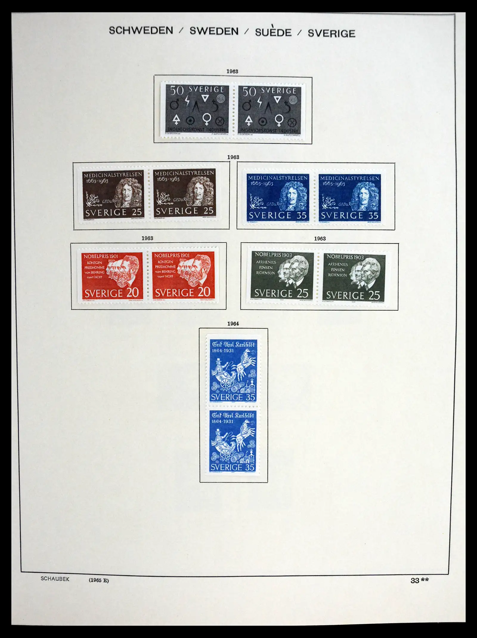 41172 0046 - Postzegelverzameling 41172 Zweden 1855-1974.