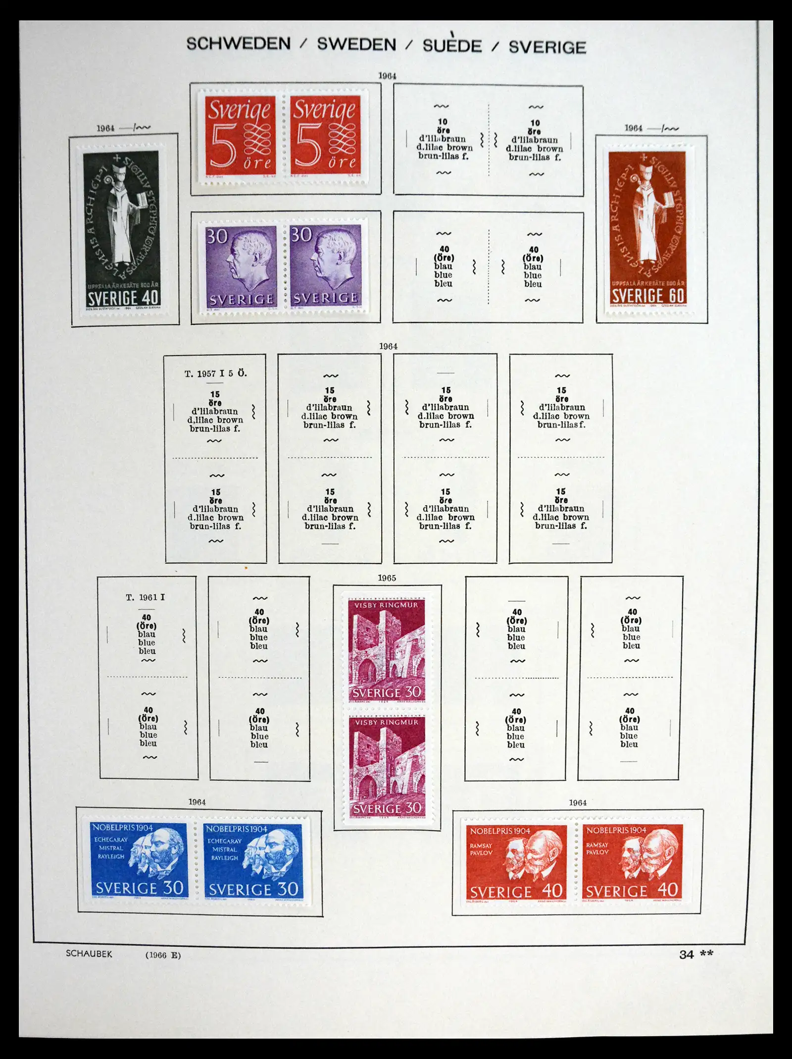 41172 0048 - Postzegelverzameling 41172 Zweden 1855-1974.