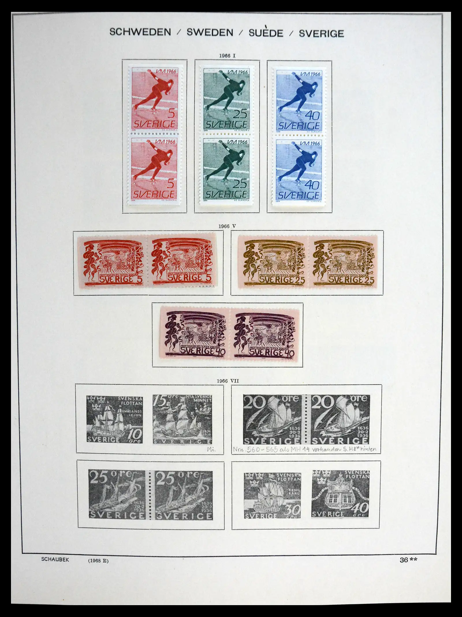 41172 0052 - Postzegelverzameling 41172 Zweden 1855-1974.