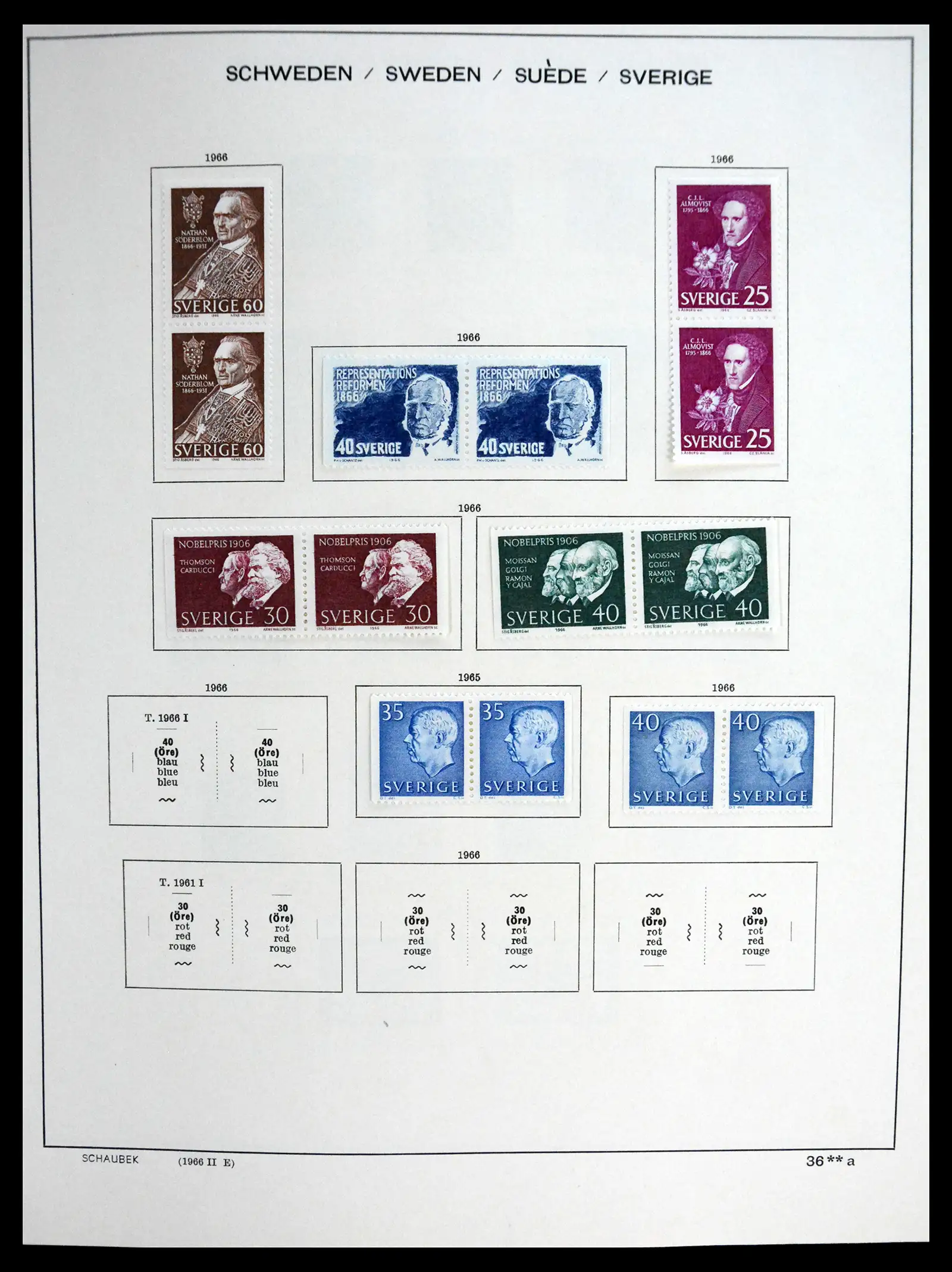 41172 0053 - Postzegelverzameling 41172 Zweden 1855-1974.