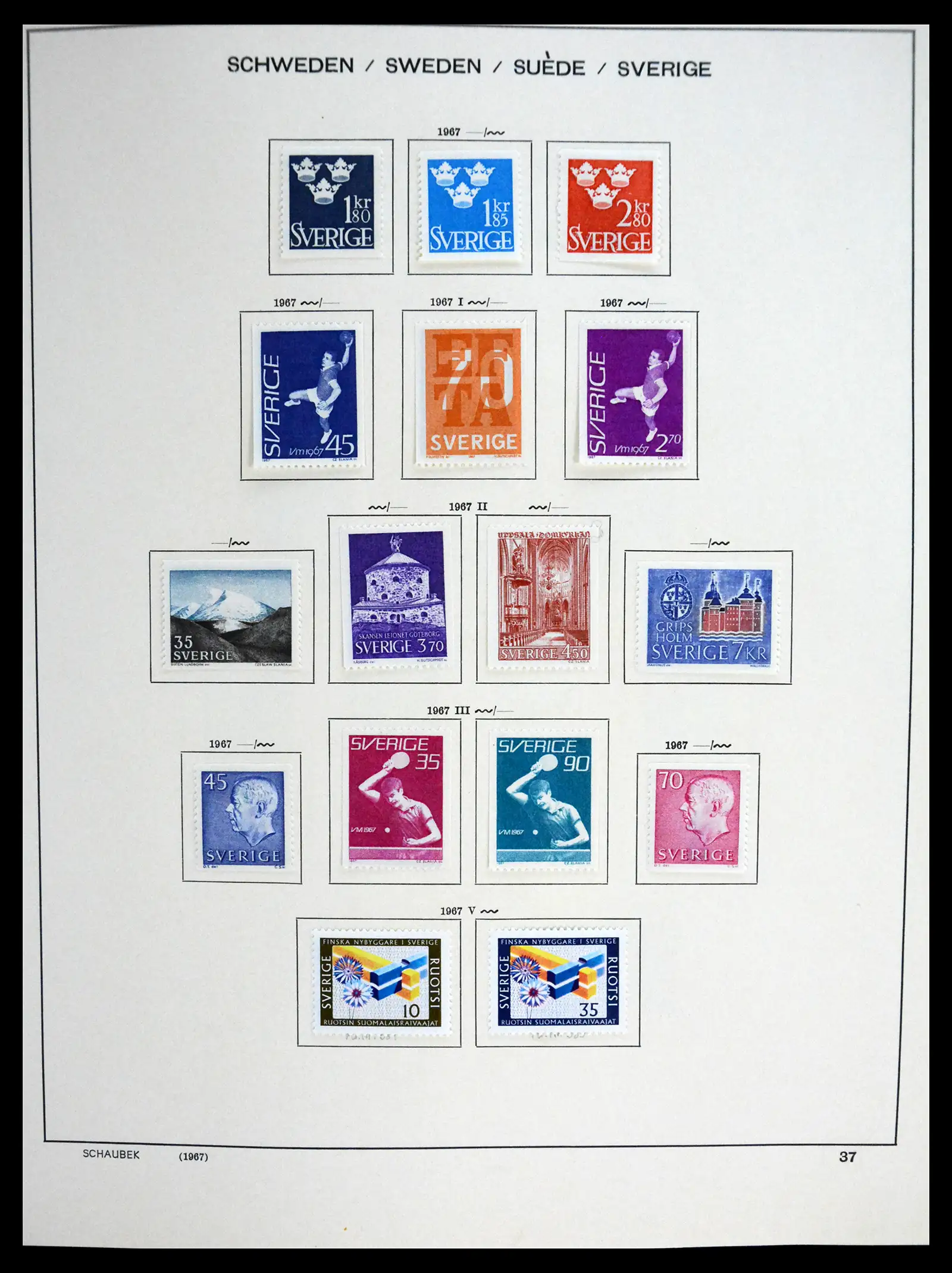 41172 0054 - Postzegelverzameling 41172 Zweden 1855-1974.