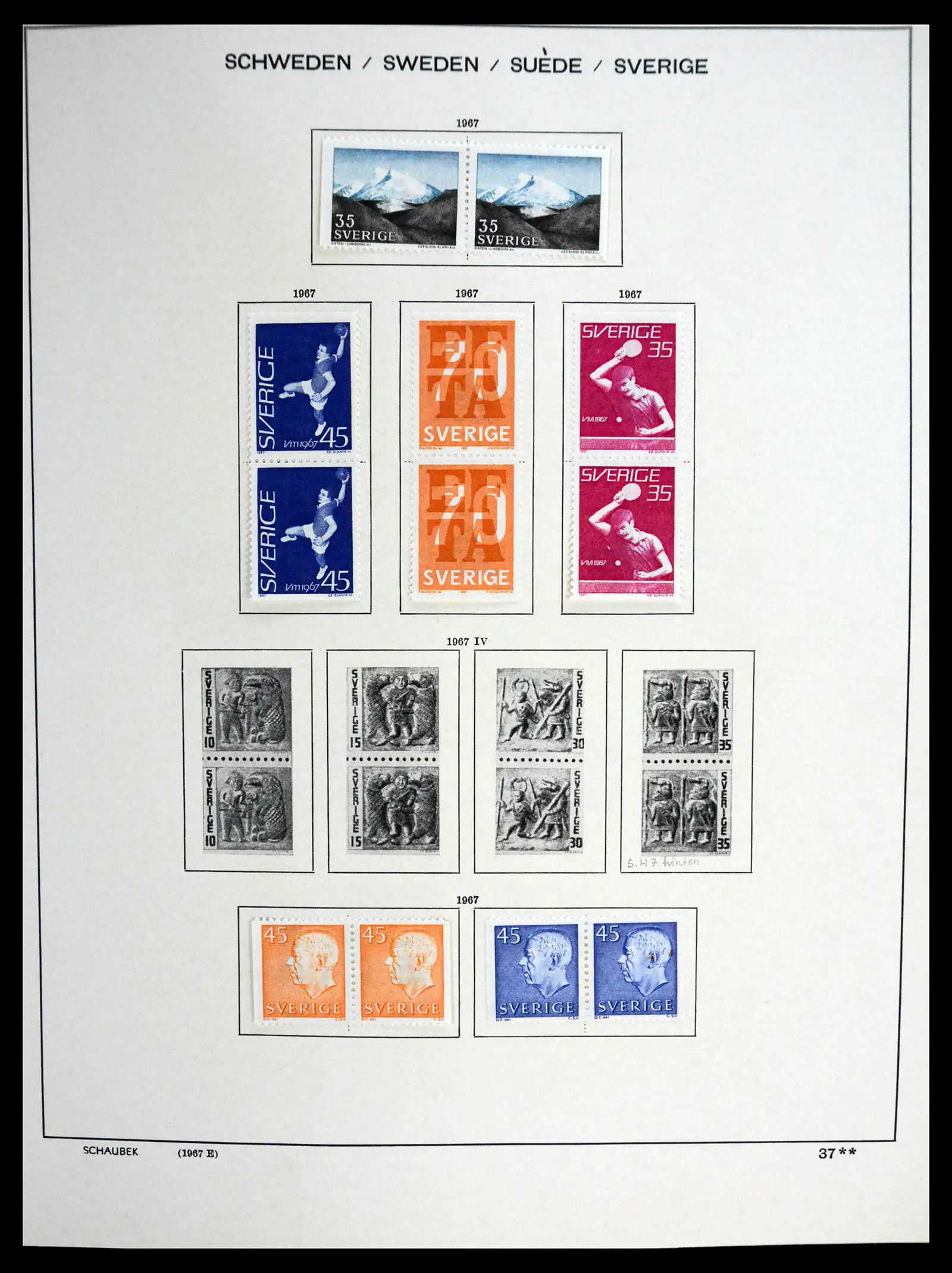41172 0055 - Postzegelverzameling 41172 Zweden 1855-1974.