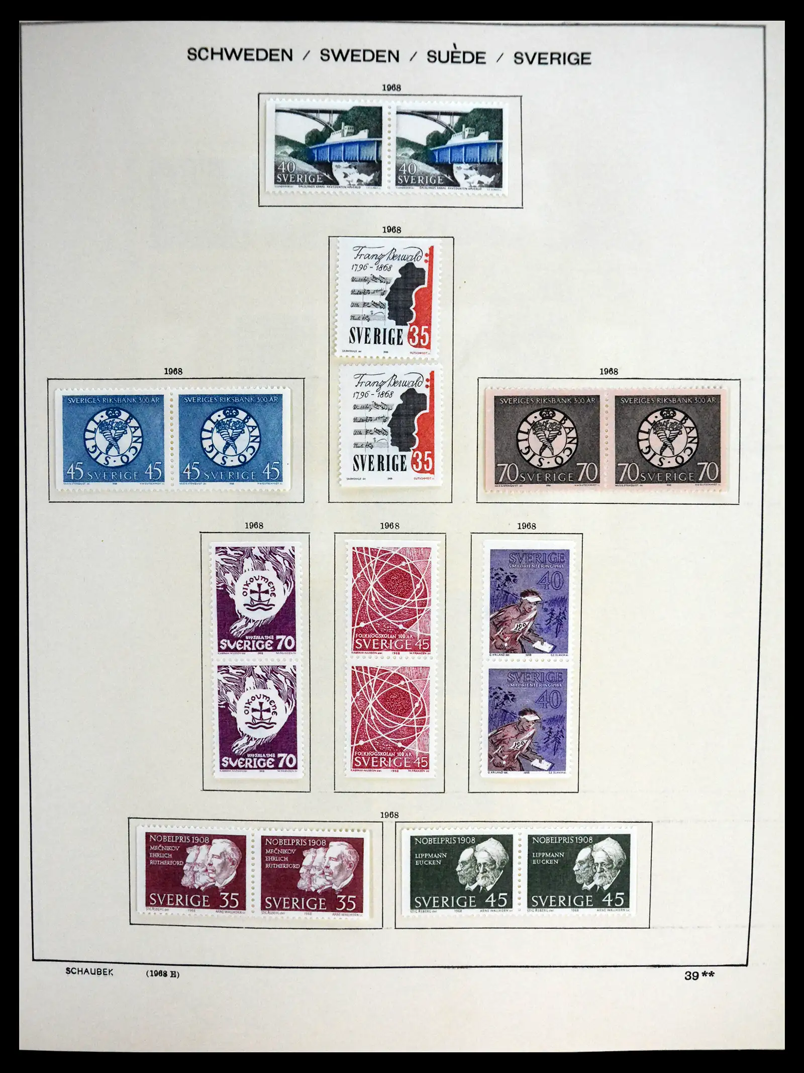41172 0059 - Postzegelverzameling 41172 Zweden 1855-1974.