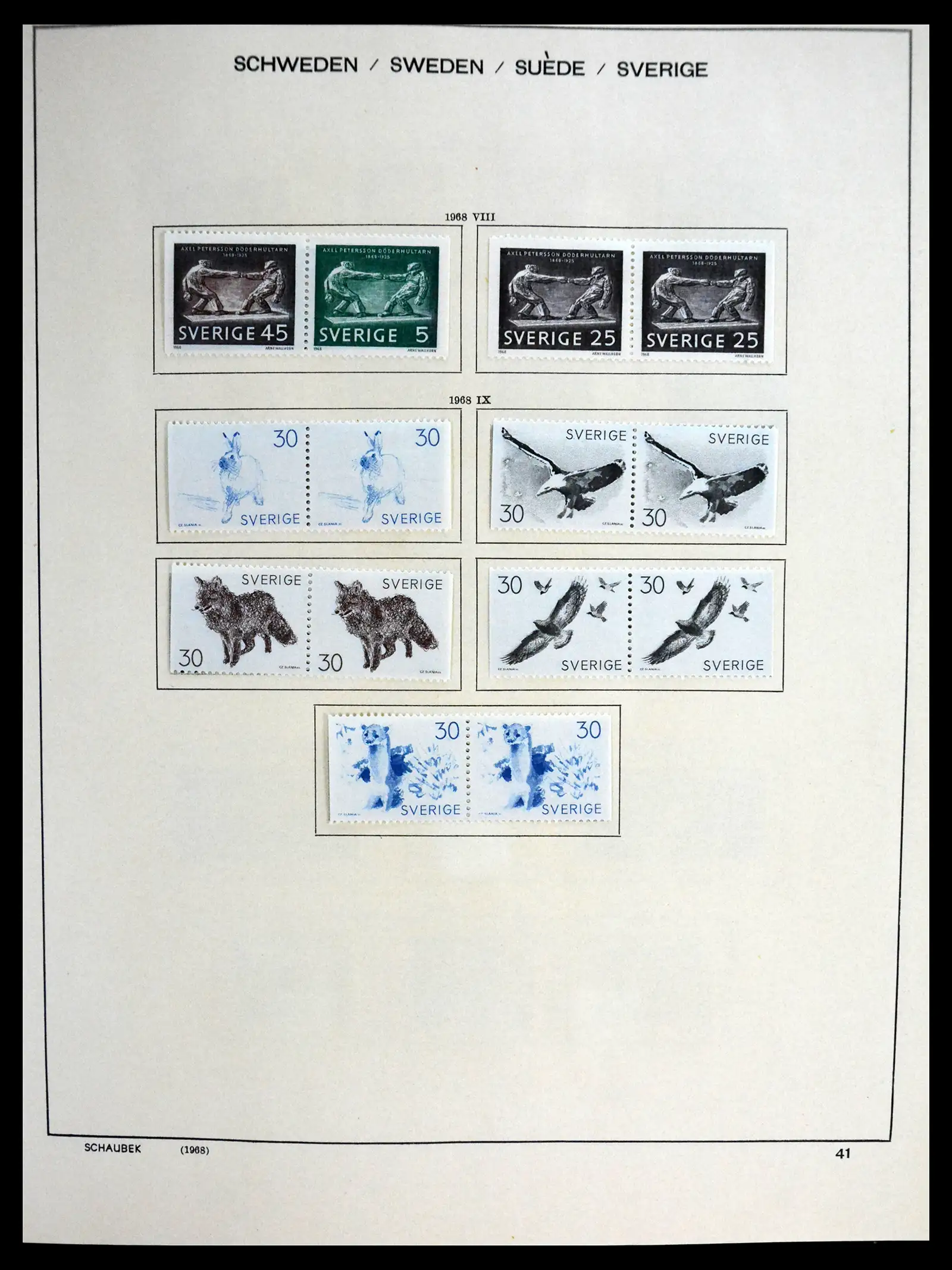 41172 0061 - Postzegelverzameling 41172 Zweden 1855-1974.