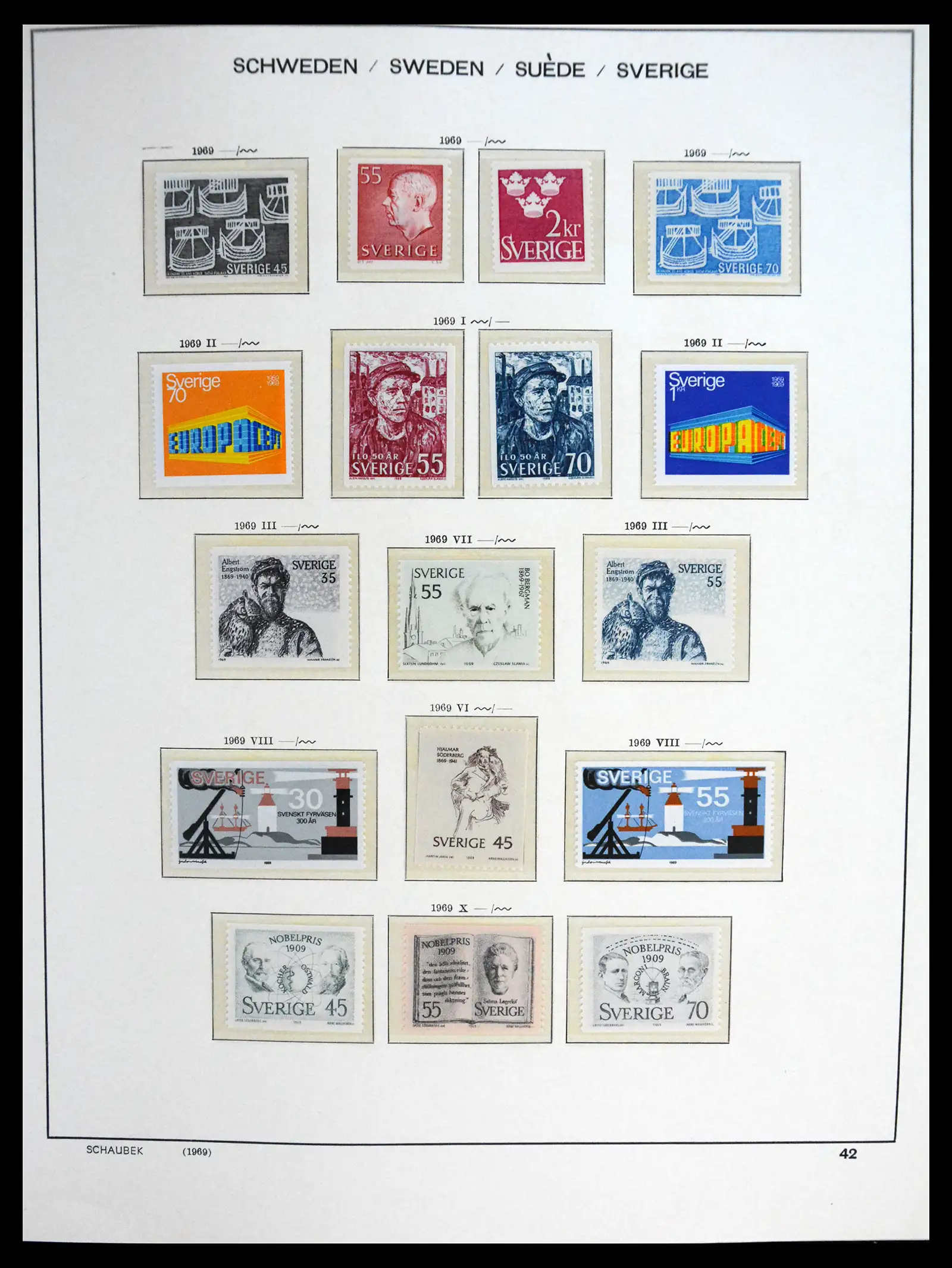 41172 0062 - Postzegelverzameling 41172 Zweden 1855-1974.