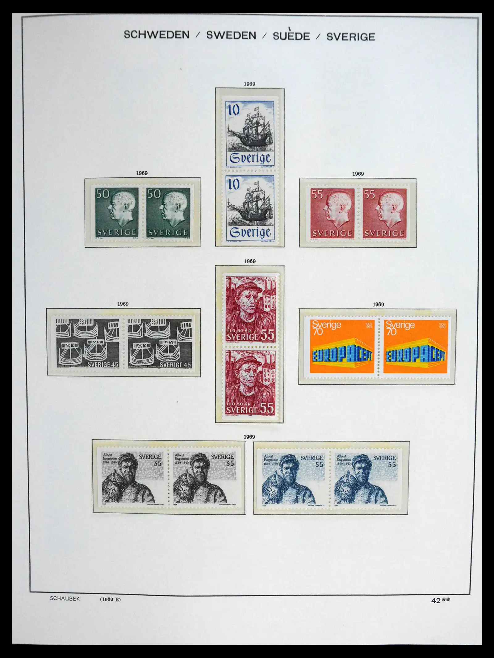 41172 0064 - Postzegelverzameling 41172 Zweden 1855-1974.