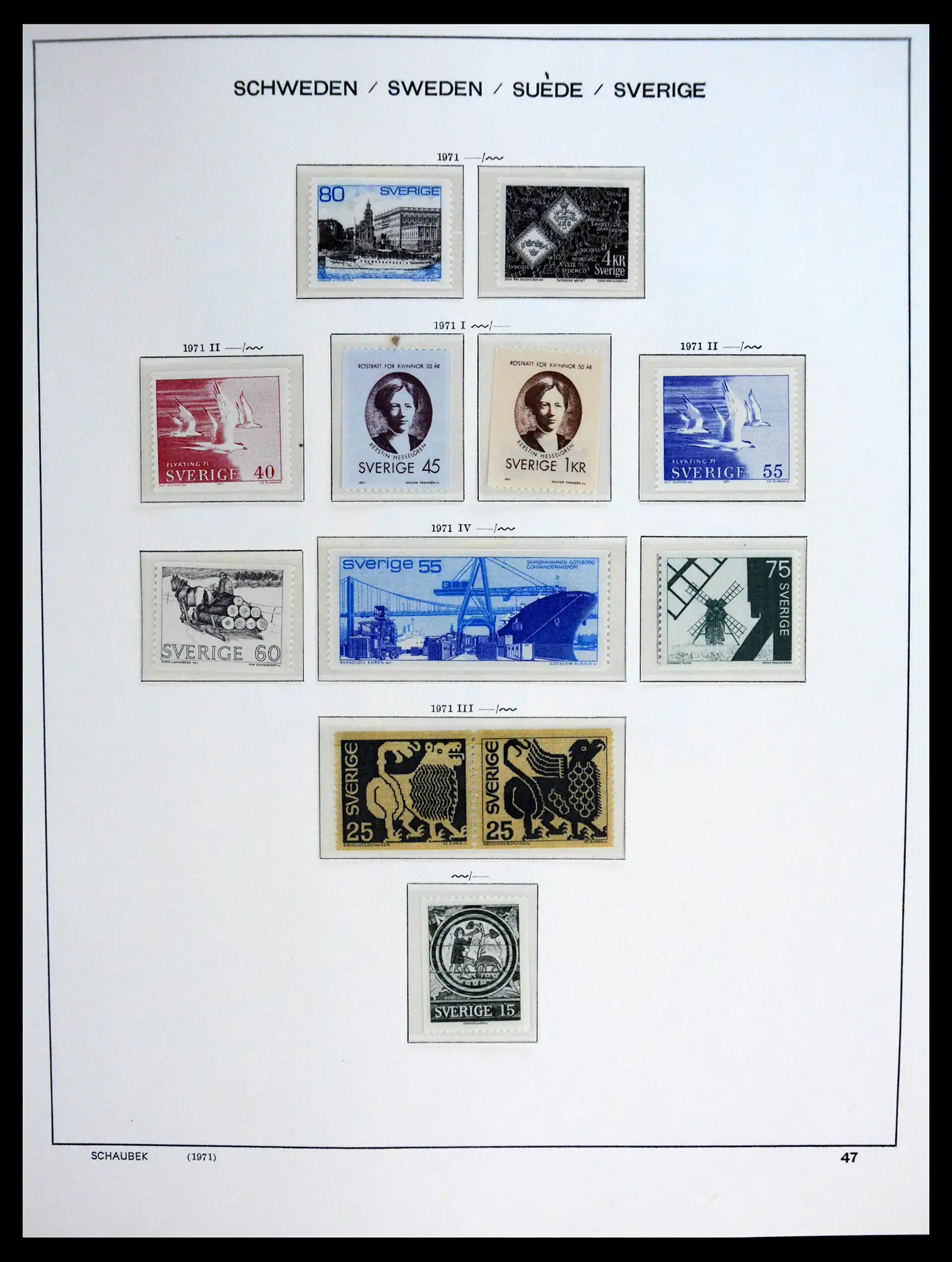 41172 0070 - Postzegelverzameling 41172 Zweden 1855-1974.