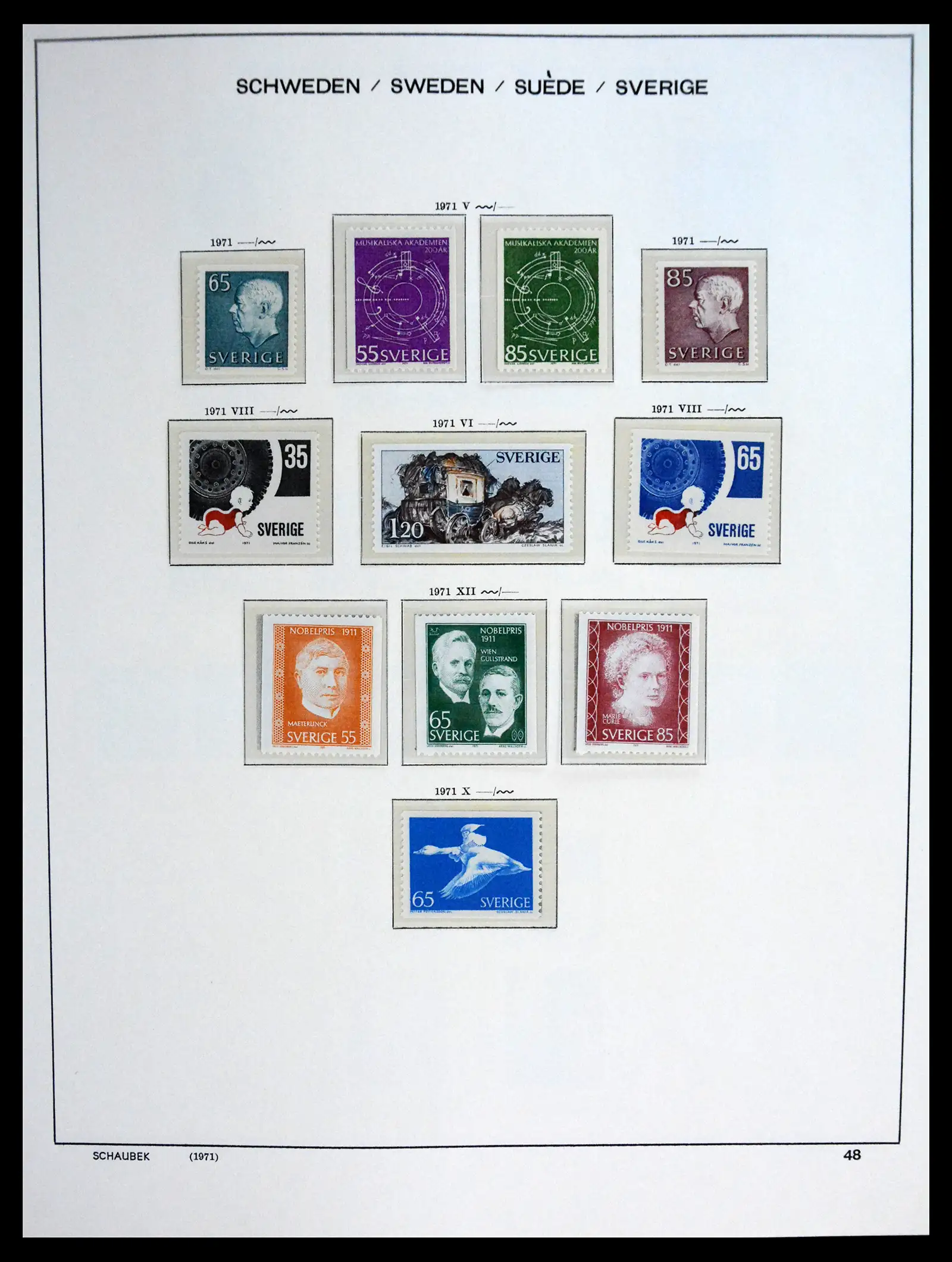41172 0071 - Postzegelverzameling 41172 Zweden 1855-1974.