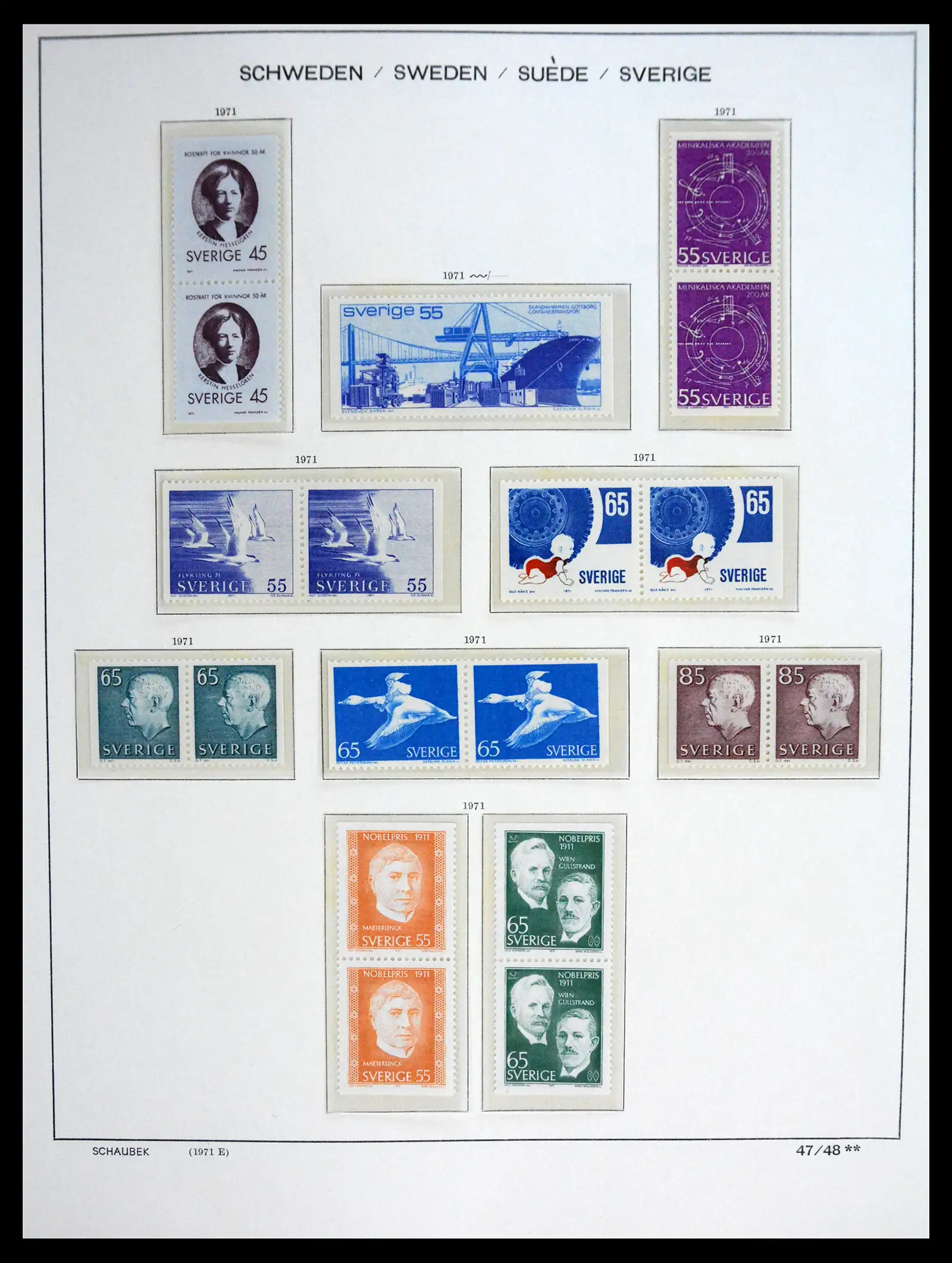 41172 0072 - Postzegelverzameling 41172 Zweden 1855-1974.
