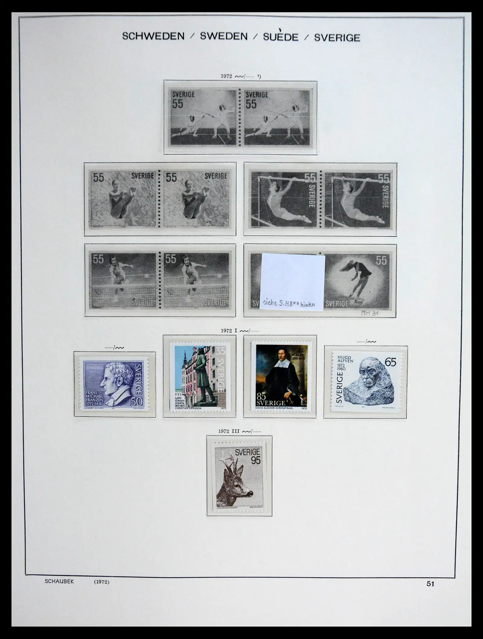41172 0073 - Postzegelverzameling 41172 Zweden 1855-1974.