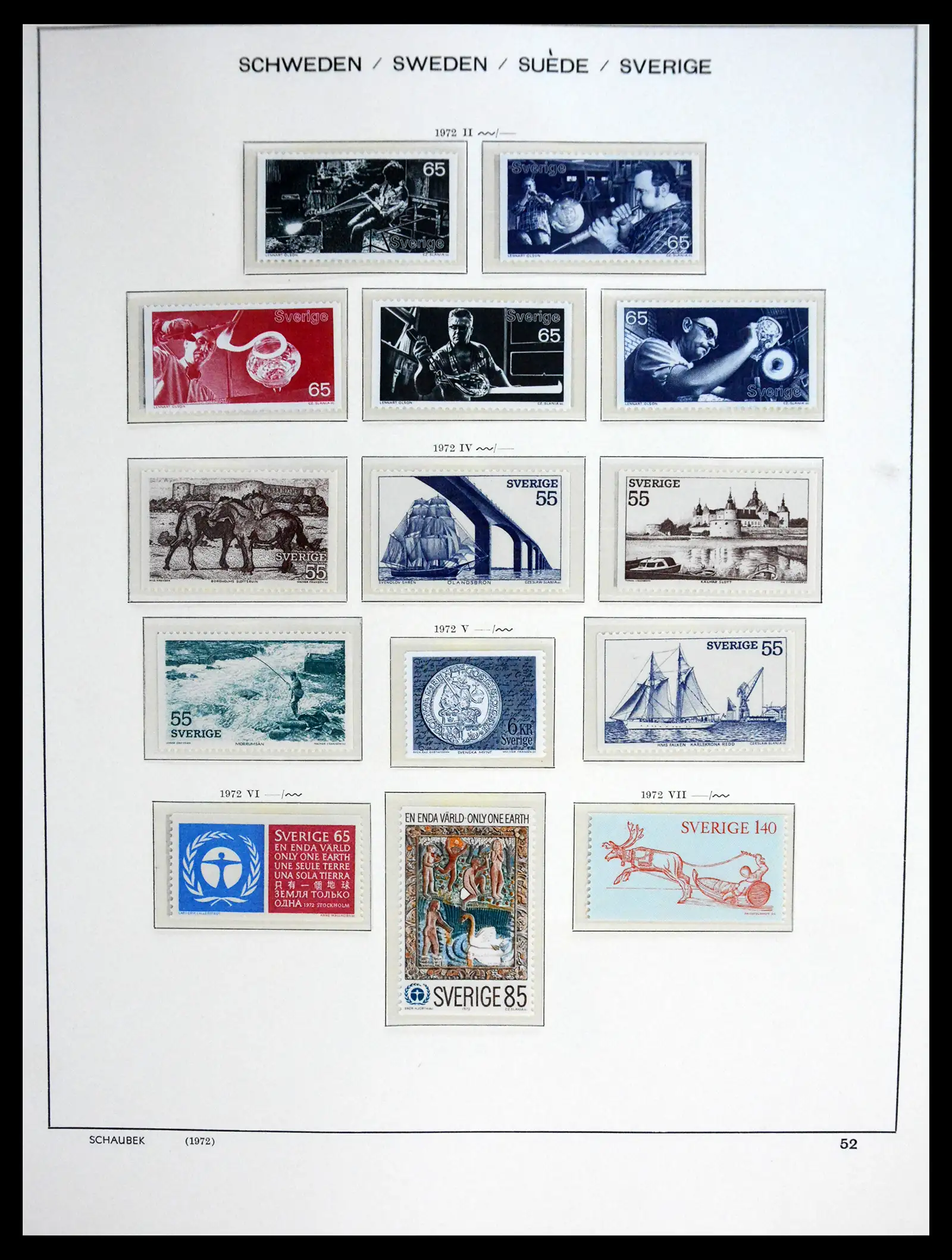 41172 0074 - Postzegelverzameling 41172 Zweden 1855-1974.
