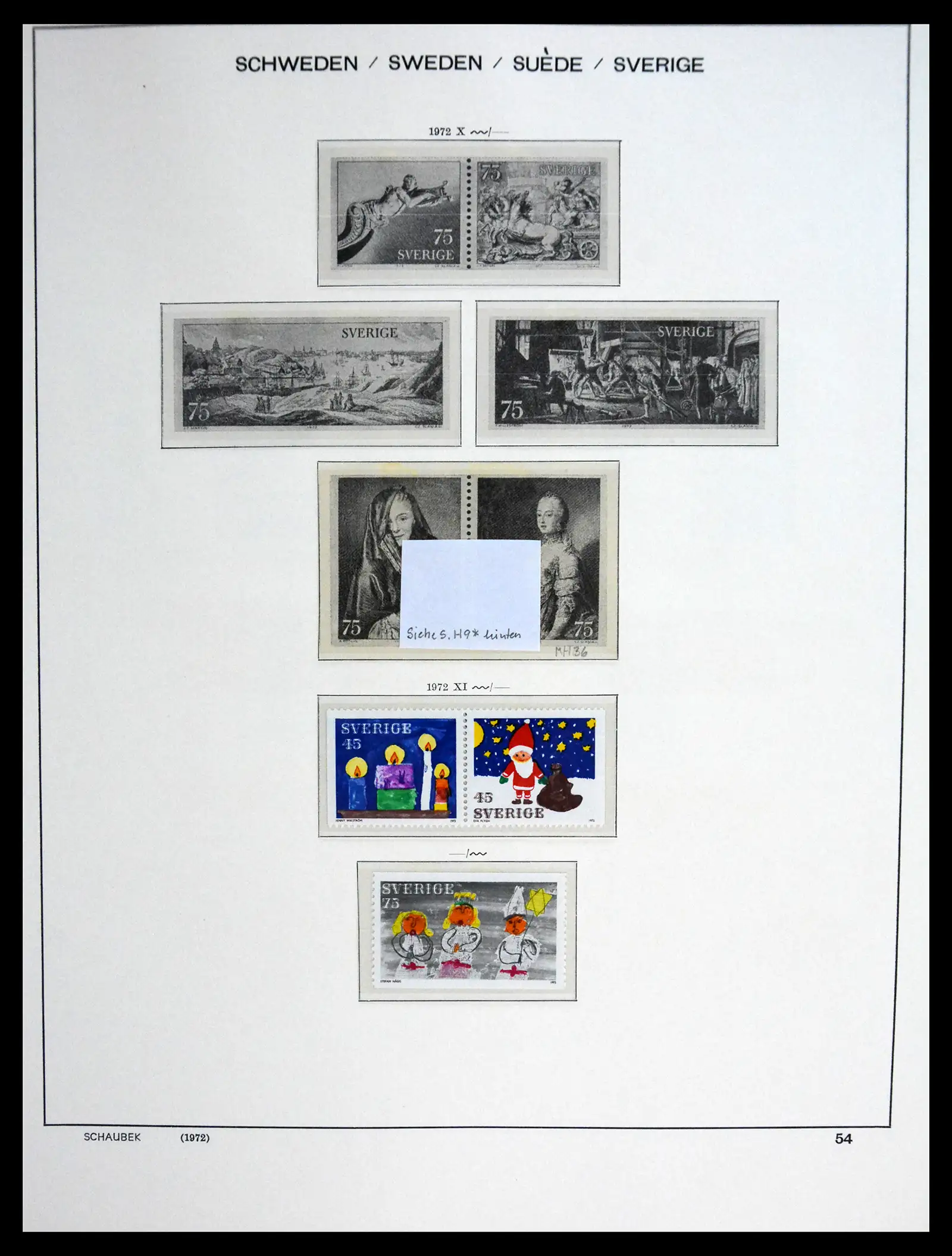 41172 0075 - Postzegelverzameling 41172 Zweden 1855-1974.