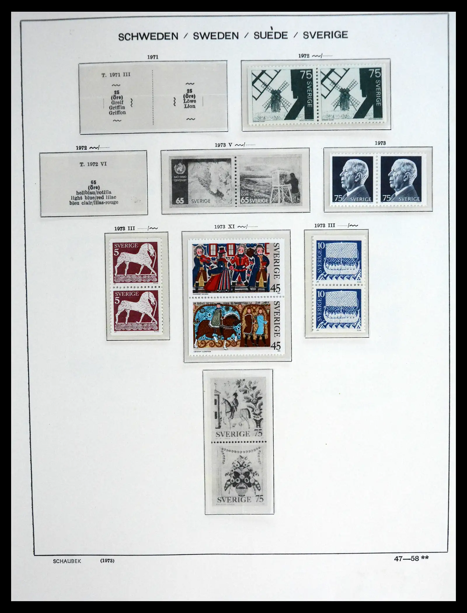 41172 0080 - Postzegelverzameling 41172 Zweden 1855-1974.