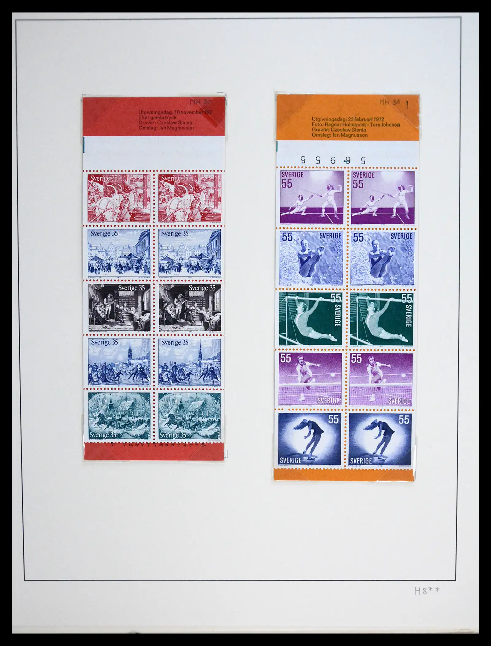 41172 0096 - Postzegelverzameling 41172 Zweden 1855-1974.