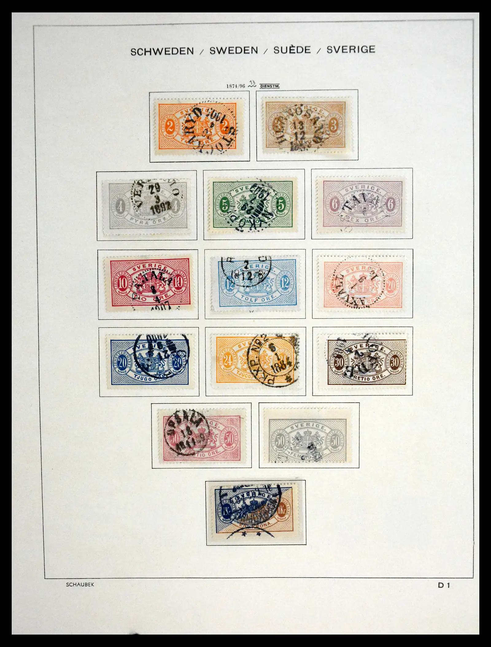 41172 0100 - Postzegelverzameling 41172 Zweden 1855-1974.