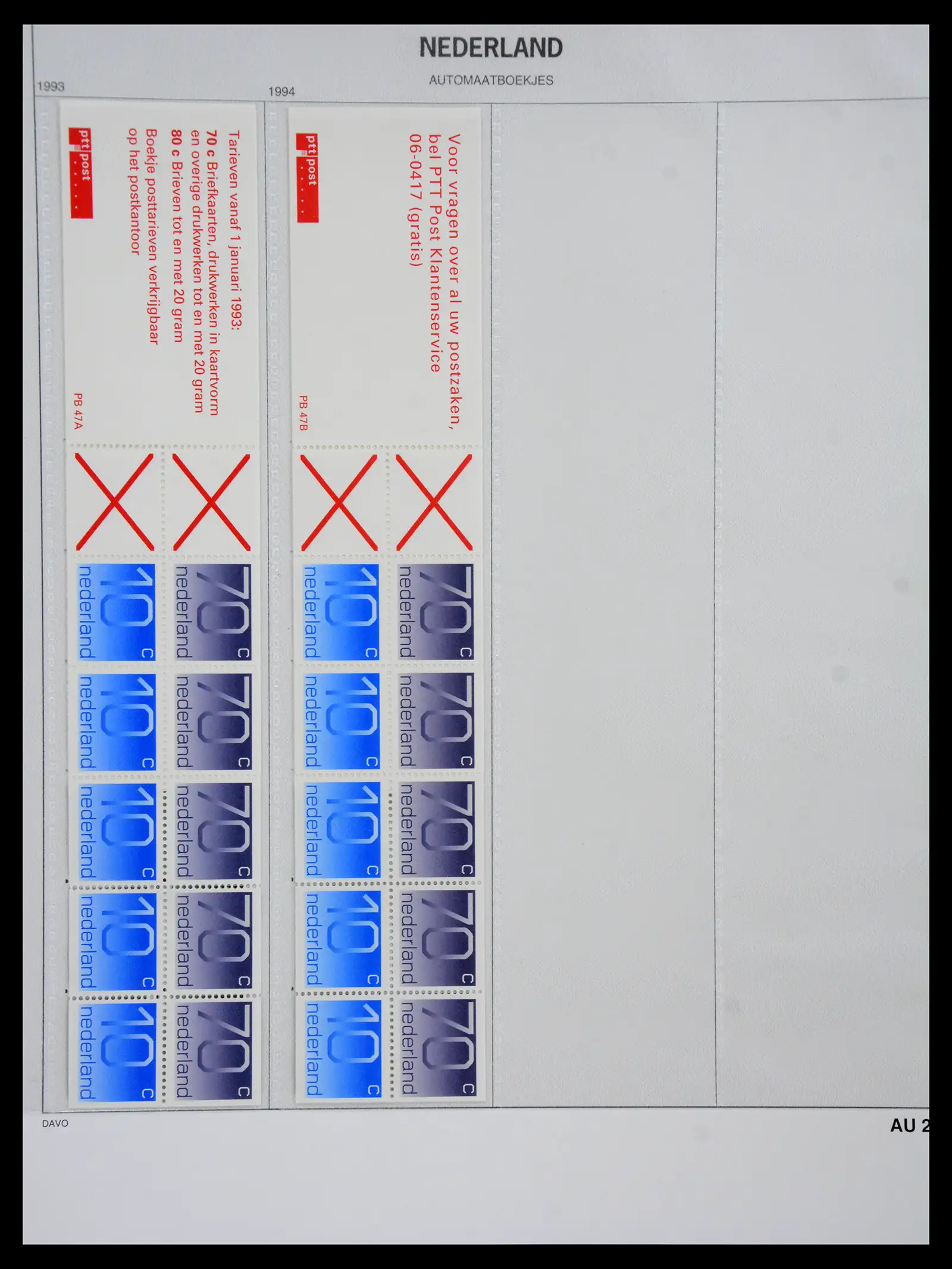 41178 0022 - Postzegelverzameling 41178 Nederland automaatboekjes 1964-2001.