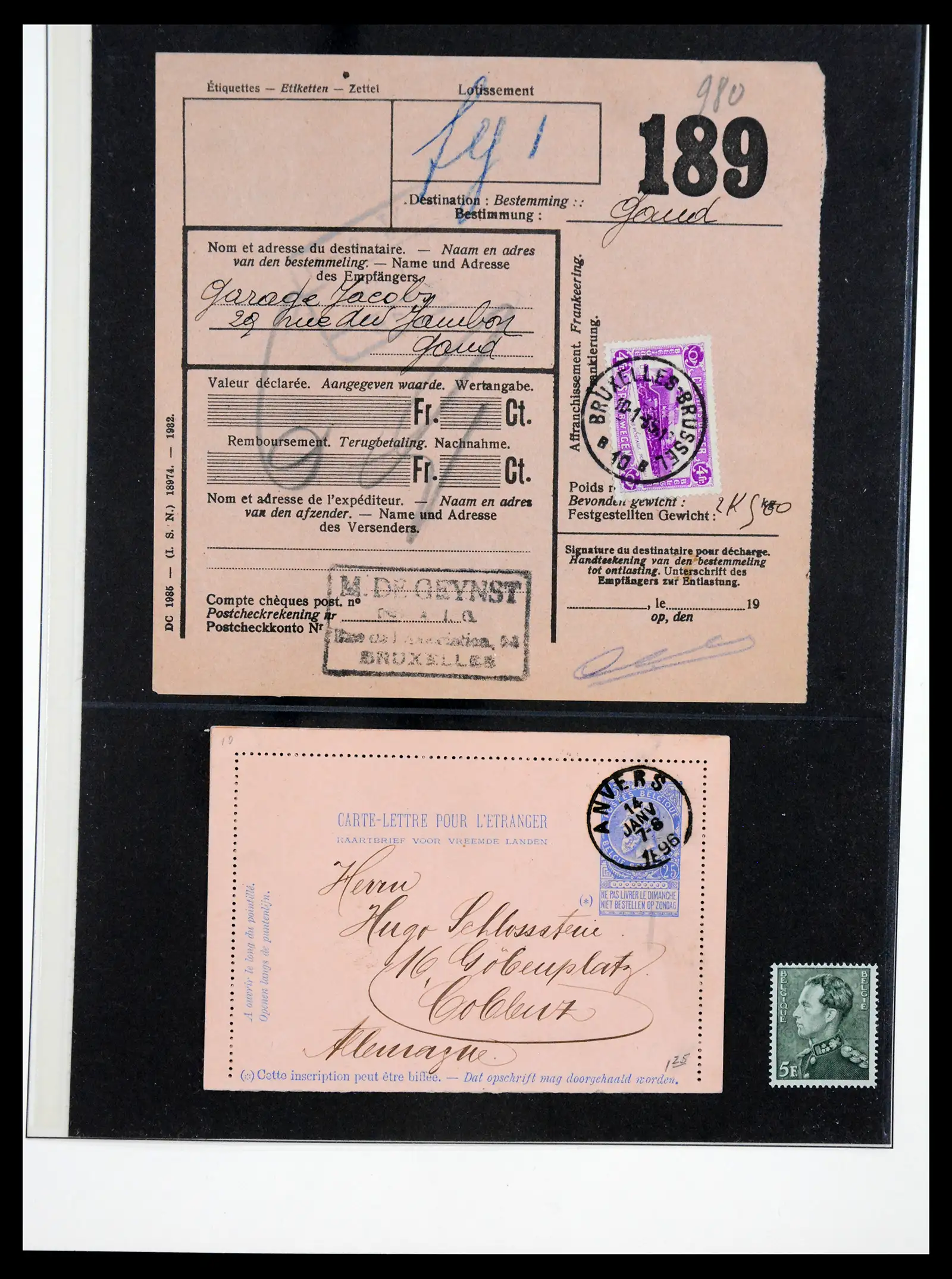 41180 0043 - Postzegelverzameling 41180 België en Congo 1849-1950.