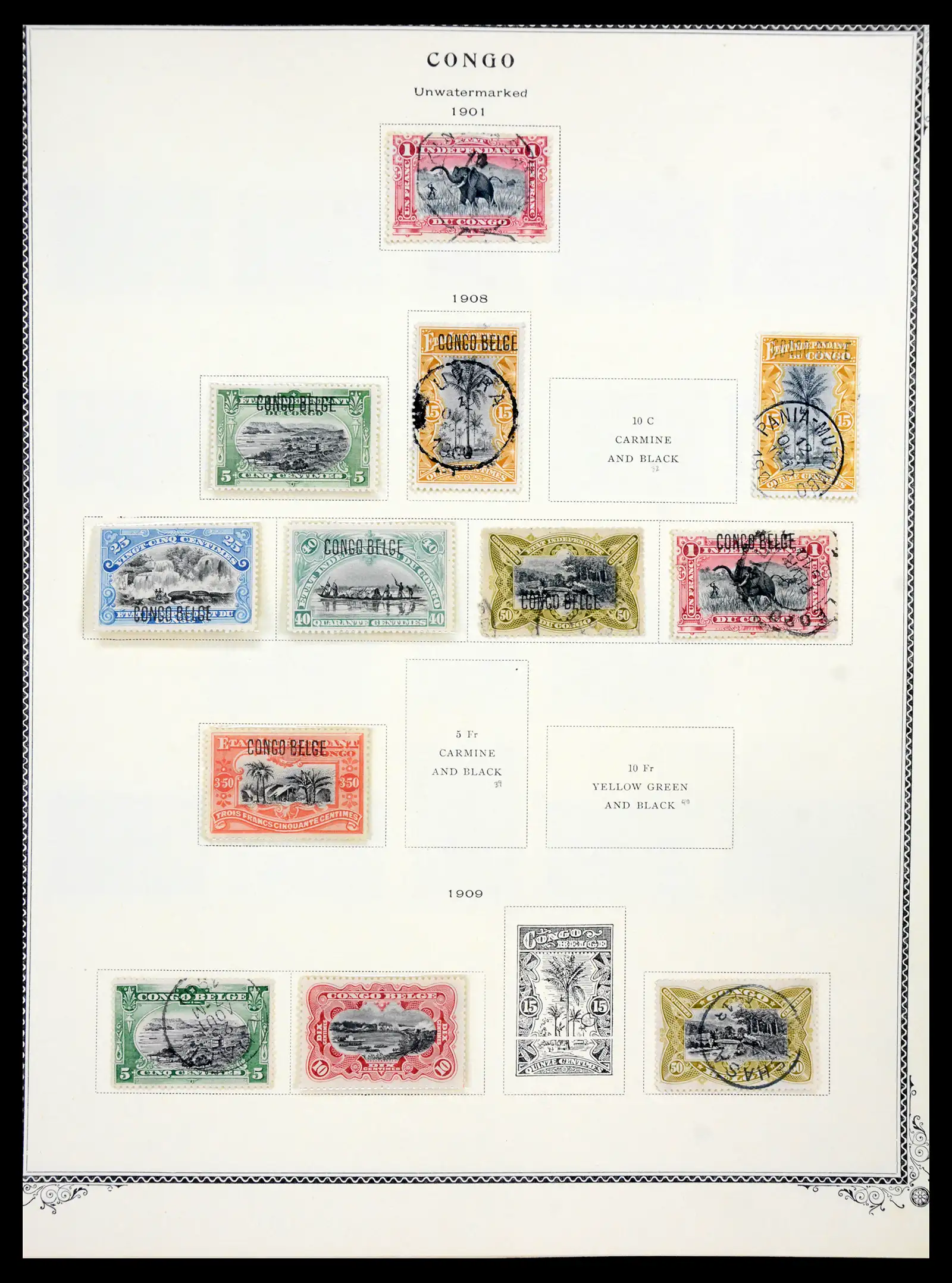 41180 0059 - Postzegelverzameling 41180 België en Congo 1849-1950.