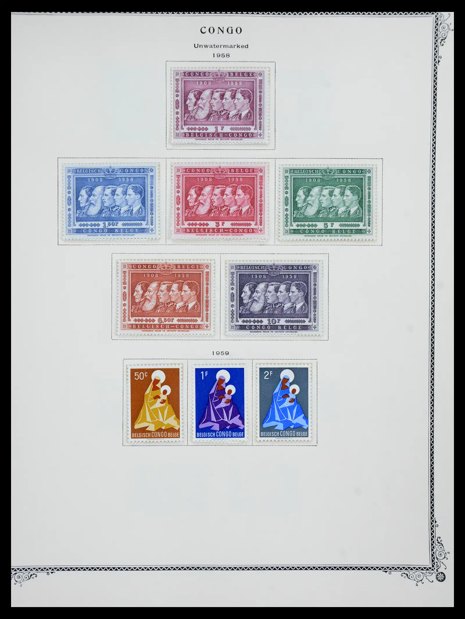 41180 0091 - Postzegelverzameling 41180 België en Congo 1849-1950.