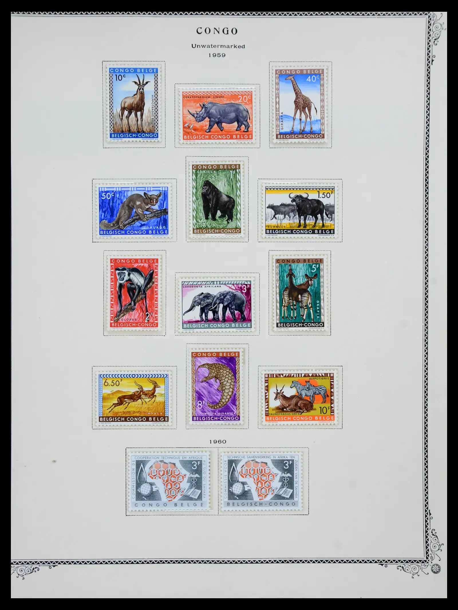 41180 0092 - Postzegelverzameling 41180 België en Congo 1849-1950.