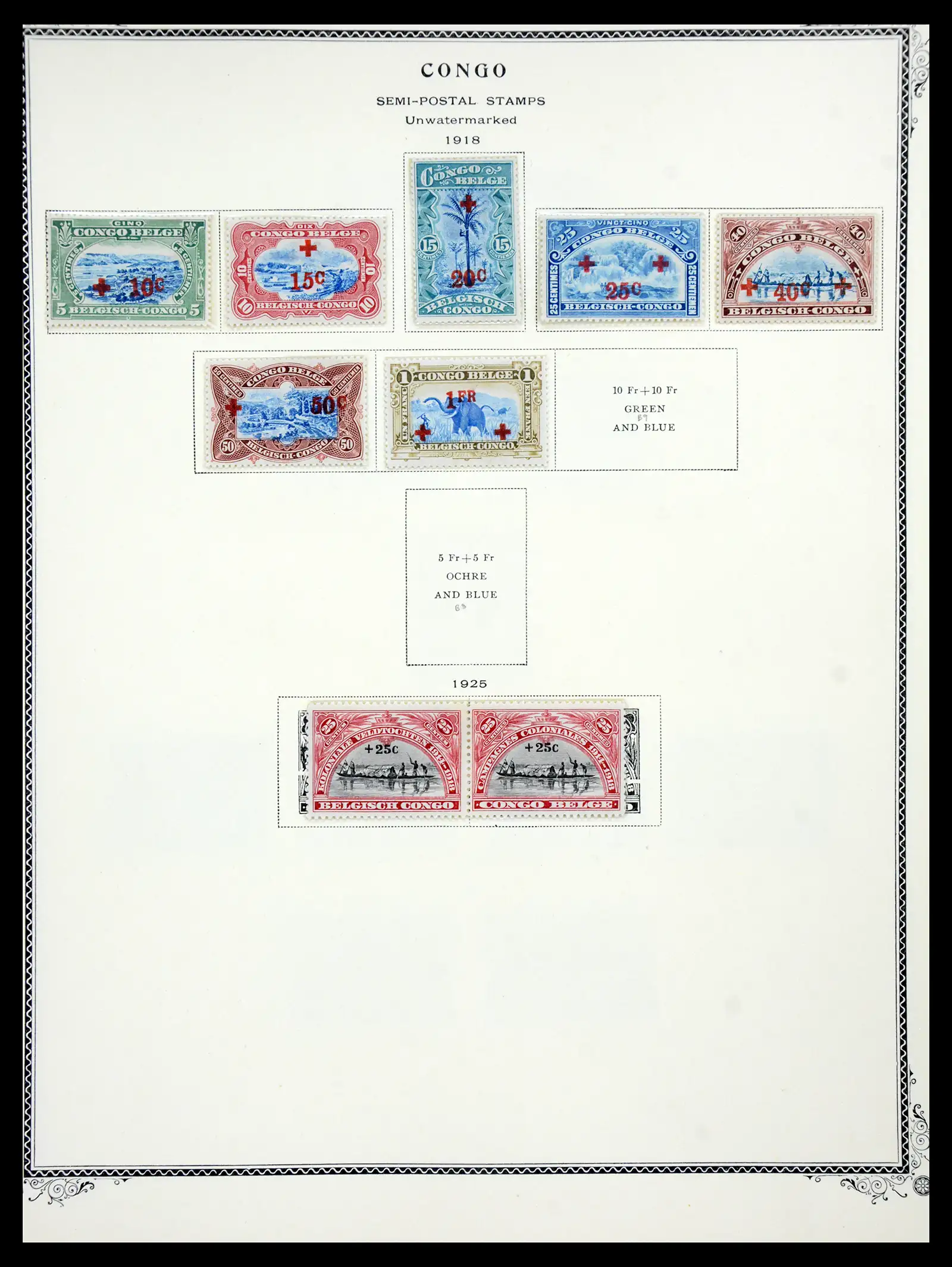 41180 0093 - Postzegelverzameling 41180 België en Congo 1849-1950.