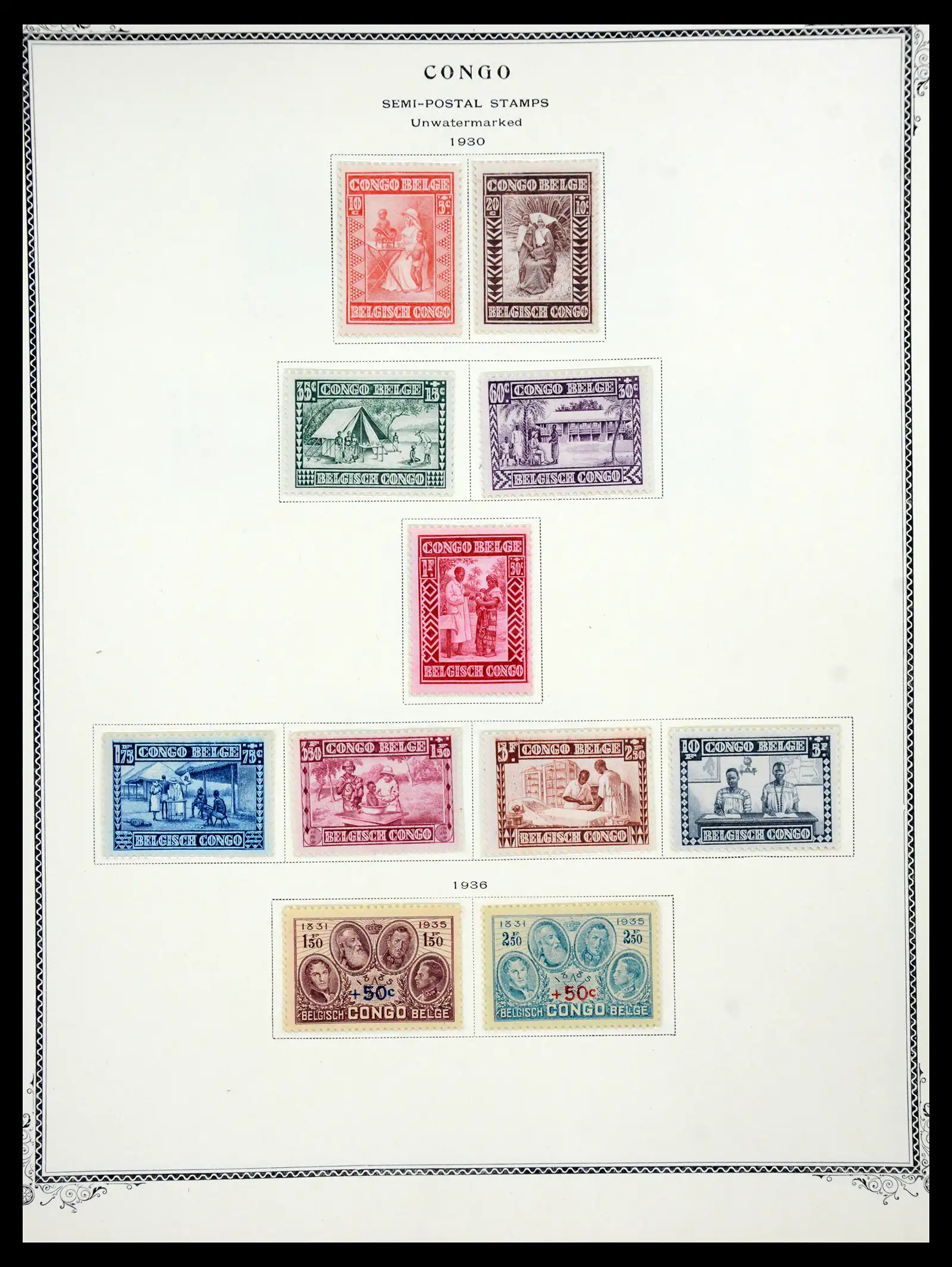 41180 0094 - Postzegelverzameling 41180 België en Congo 1849-1950.