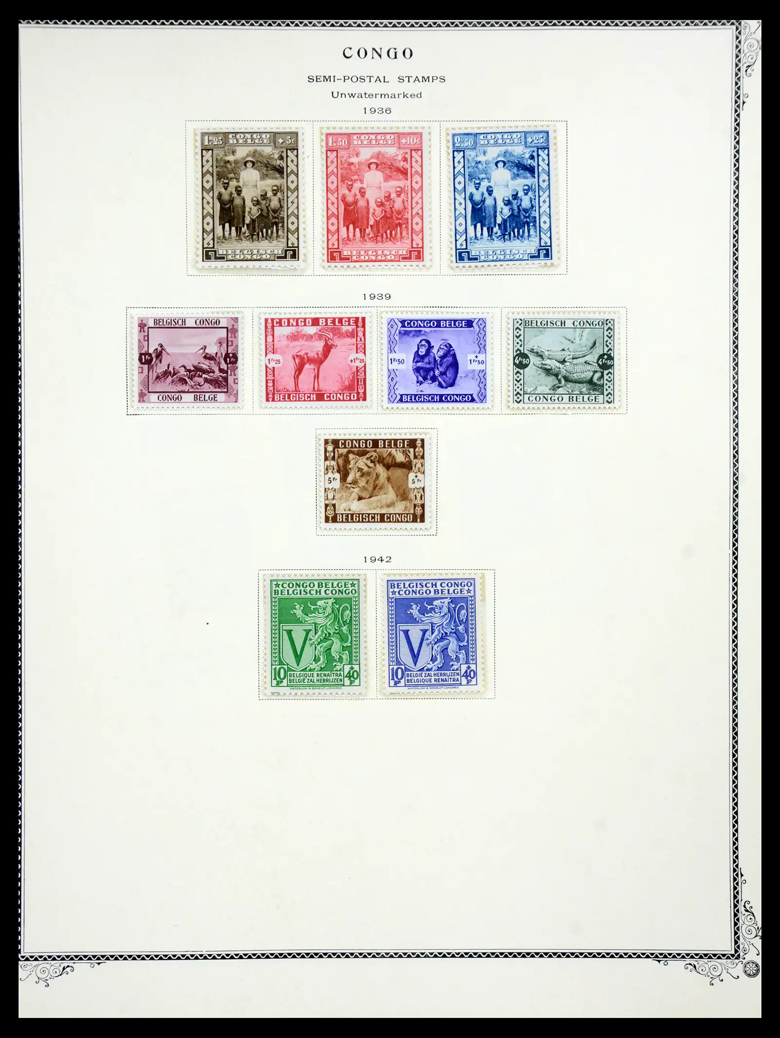 41180 0095 - Postzegelverzameling 41180 België en Congo 1849-1950.