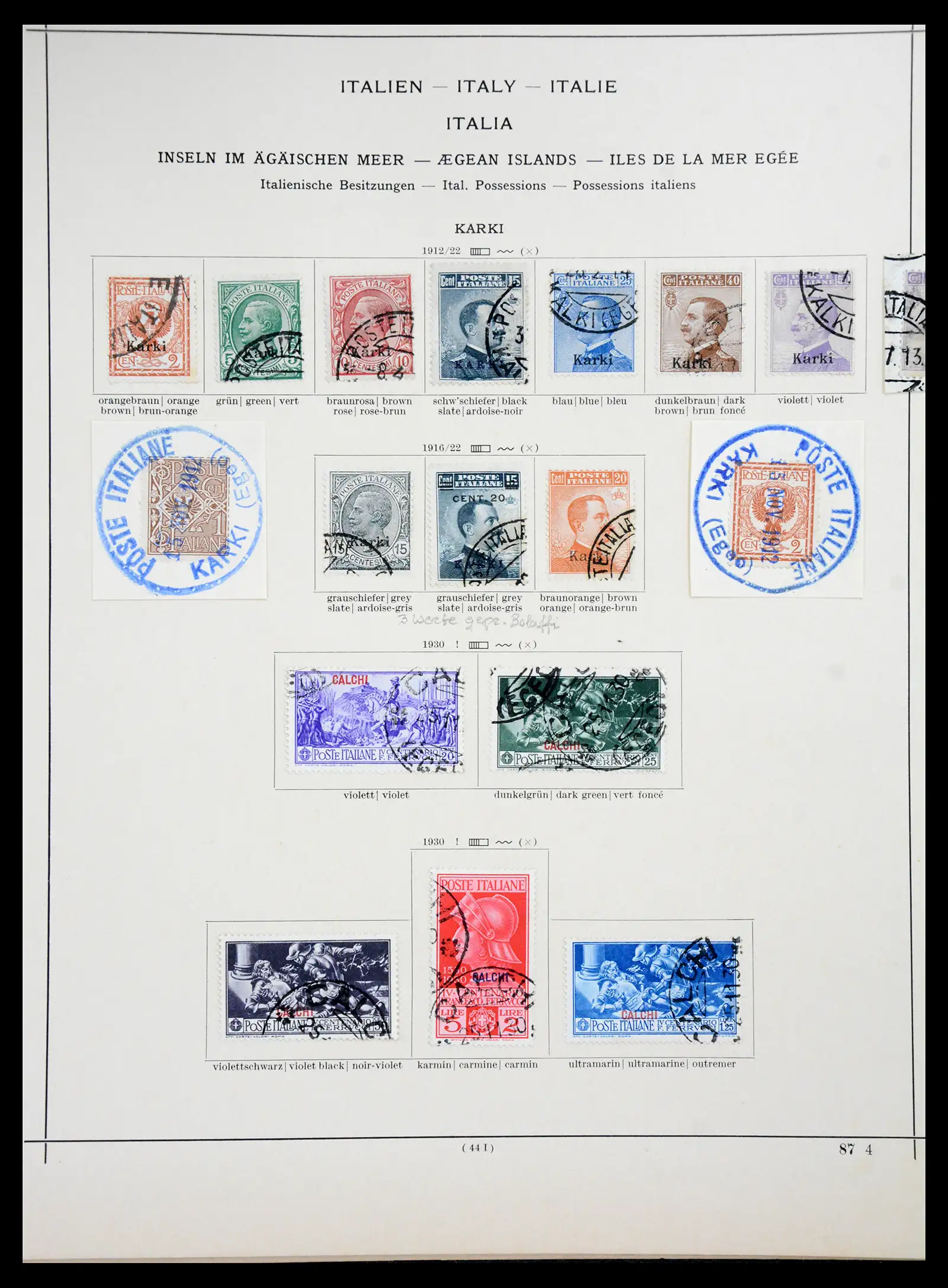 41186 0021 - Postzegelverzameling 41186 Italiaanse gebieden/koloniën 1874-1934.