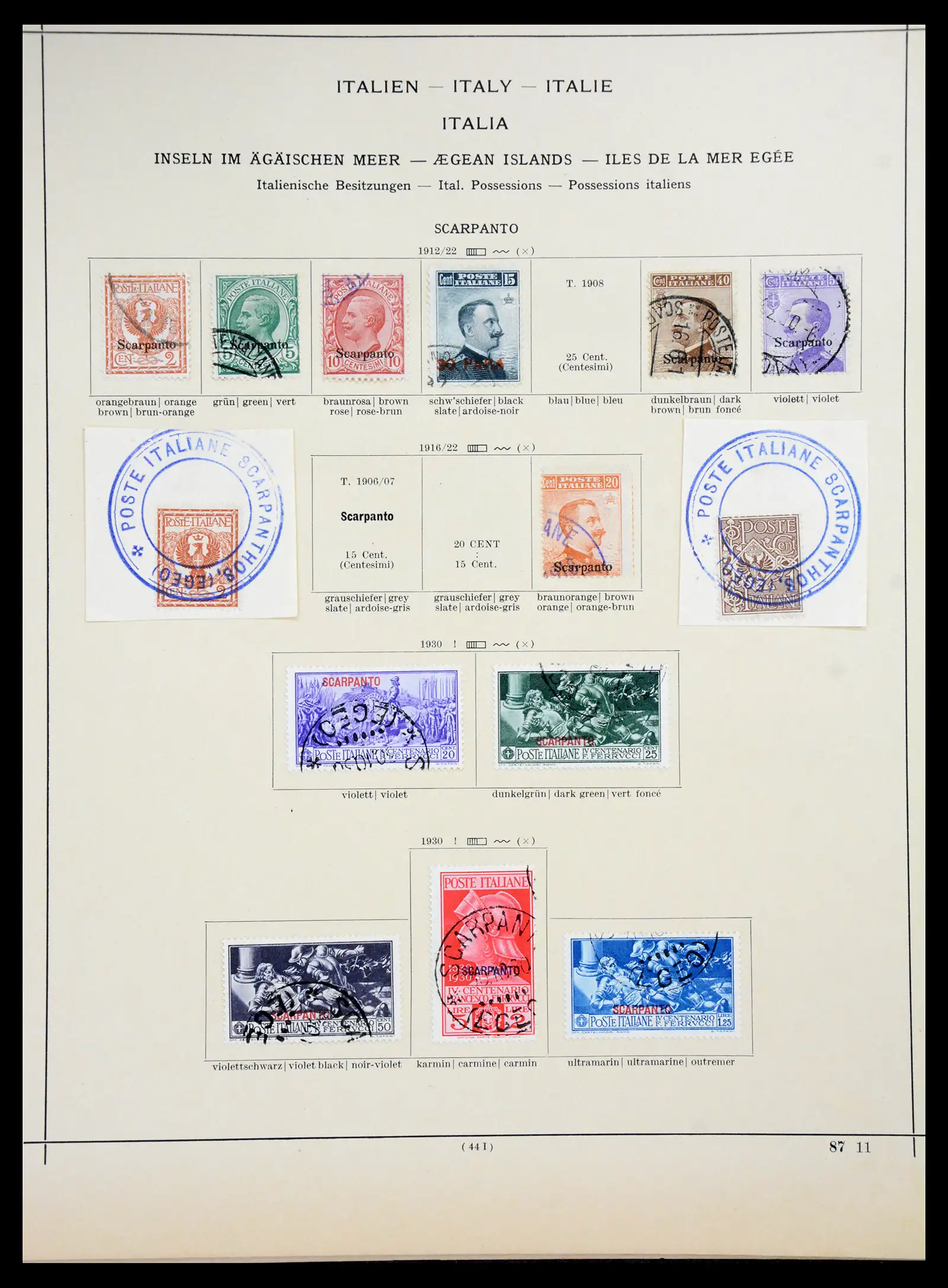41186 0027 - Postzegelverzameling 41186 Italiaanse gebieden/koloniën 1874-1934.